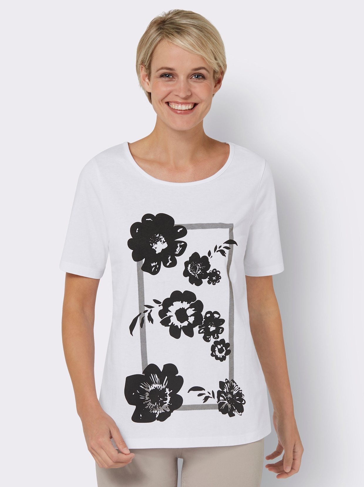 Shirt met korte mouwen - wit geprint