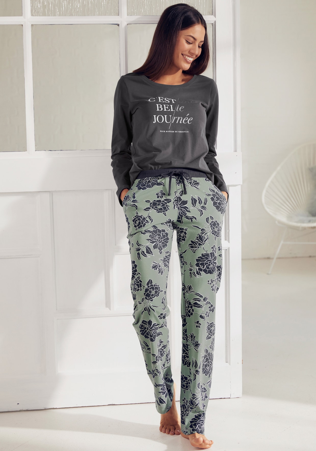 Vivance Dreams Pyjama - graphit-graugrün