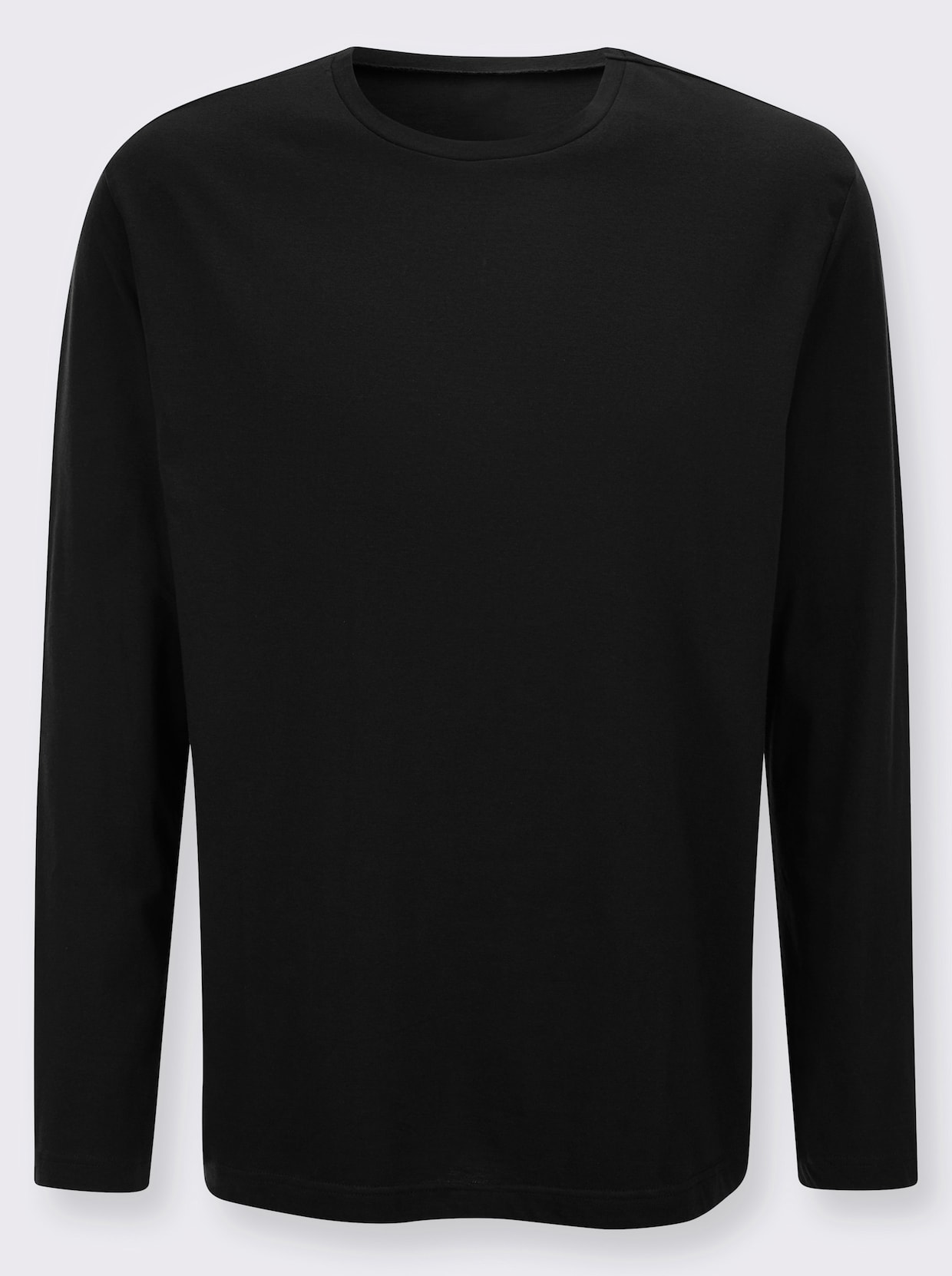 Langarmshirt aus reiner Baumwolle - schwarz