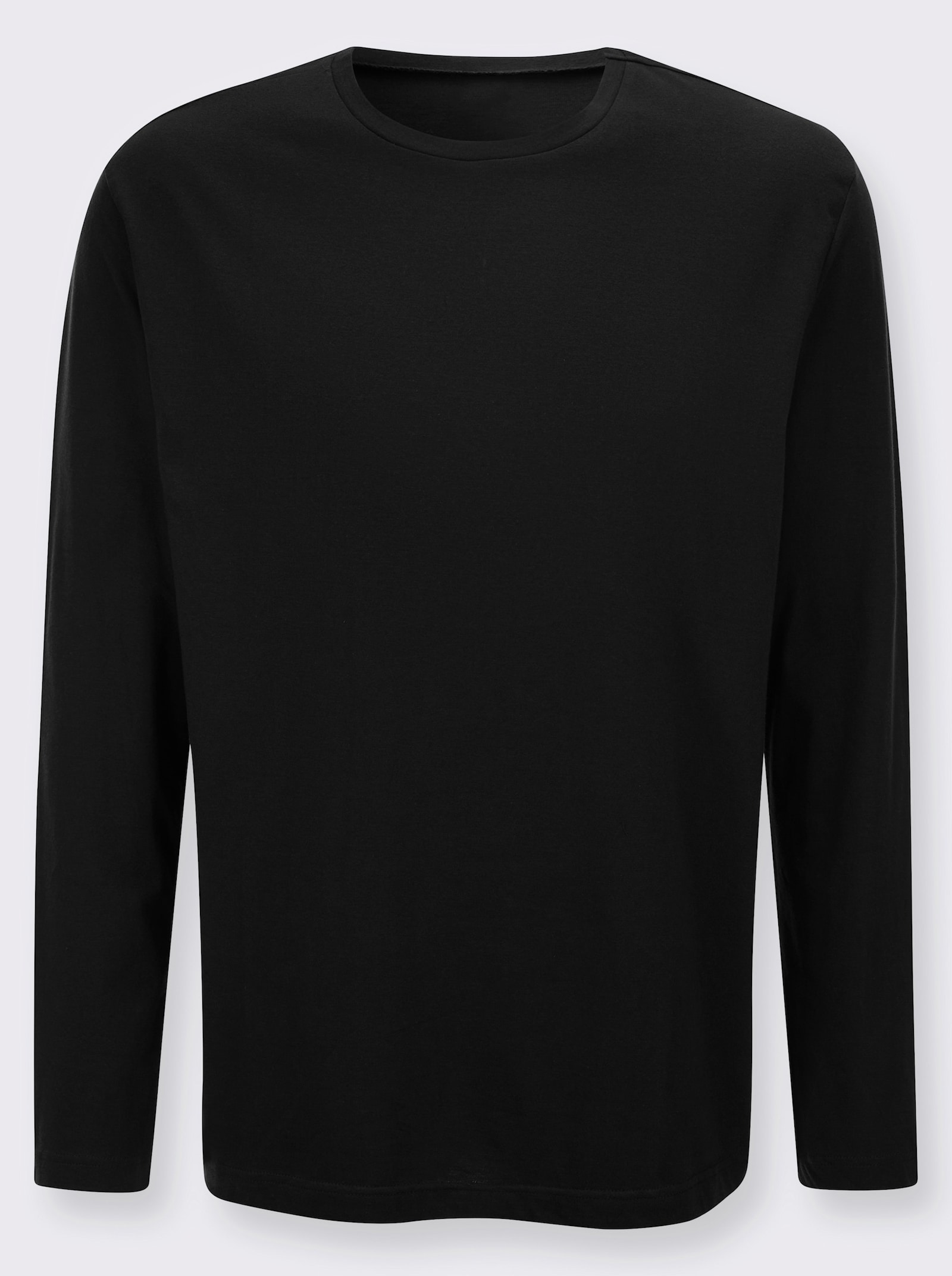 Langarmshirt aus reiner Baumwolle - schwarz