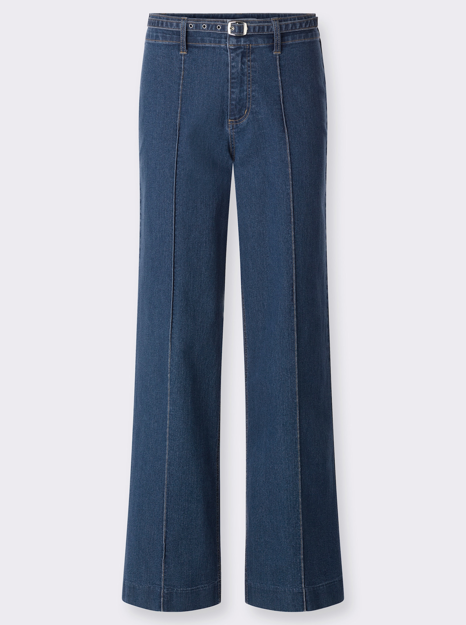 Jeans mit Biese vorne - blue-stone-washed
