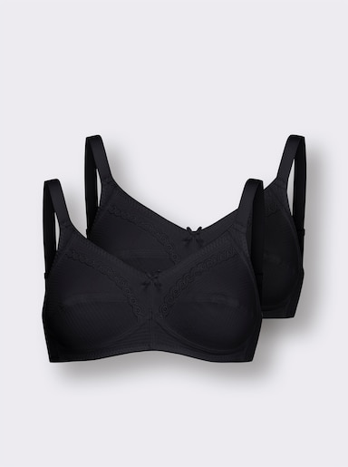 Naturana BH ohne Bügel mit Blende am Dekolleté - schwarz