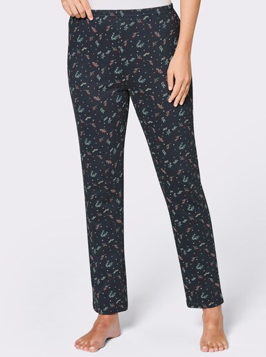 Comtessa Schlafanzughose mit Weihnachtsmotiven - jeansblau-ozean-bedruckt