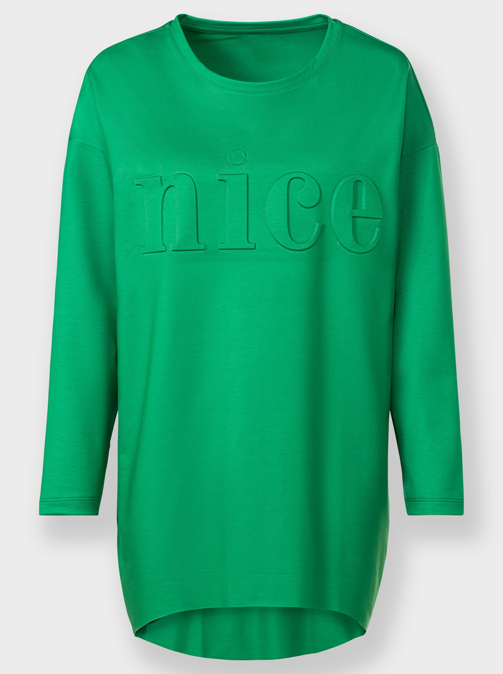 heine Longshirt mit Prägung - grasgrün