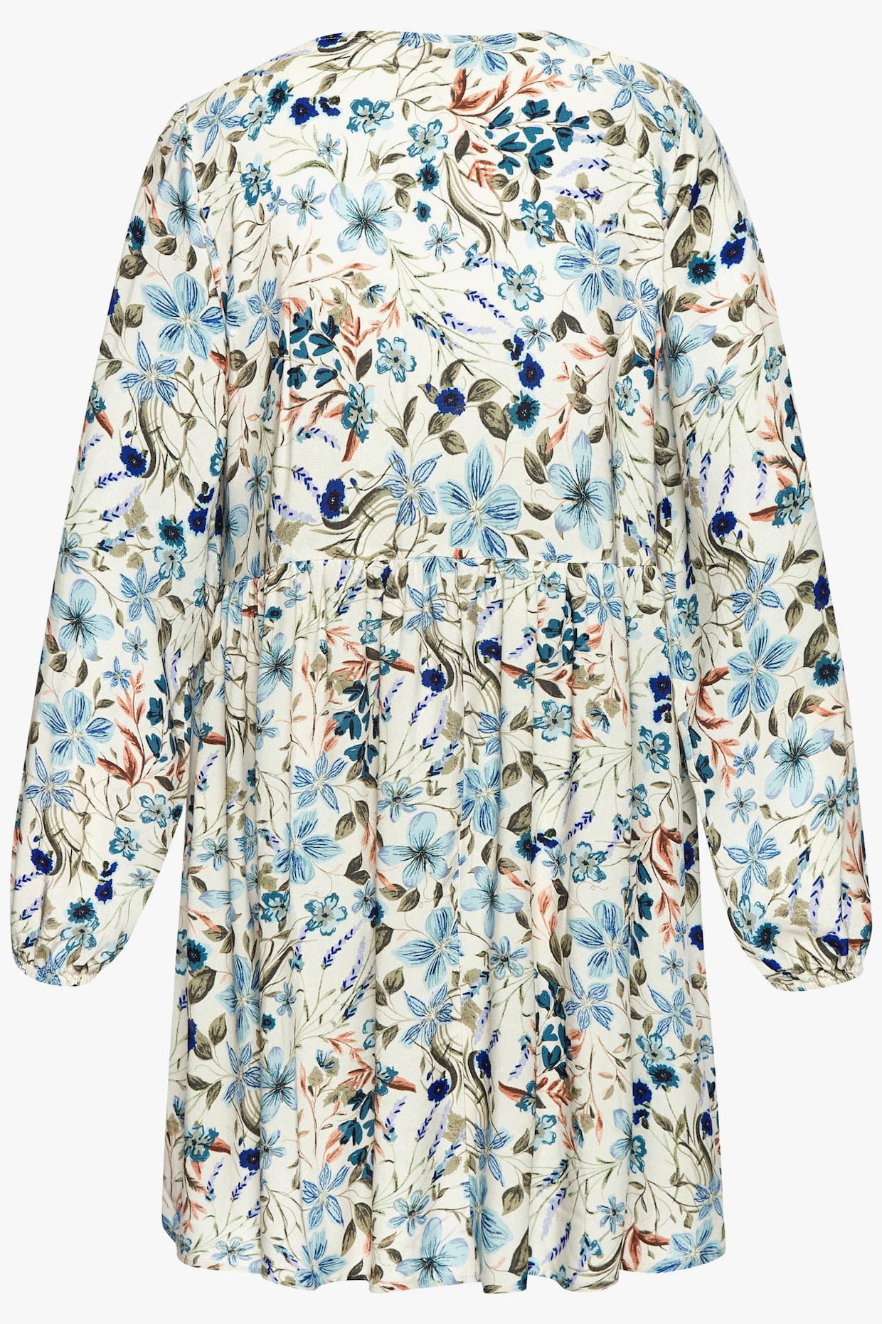 Buffalo Tunikakleid - creme-blau bedruckt