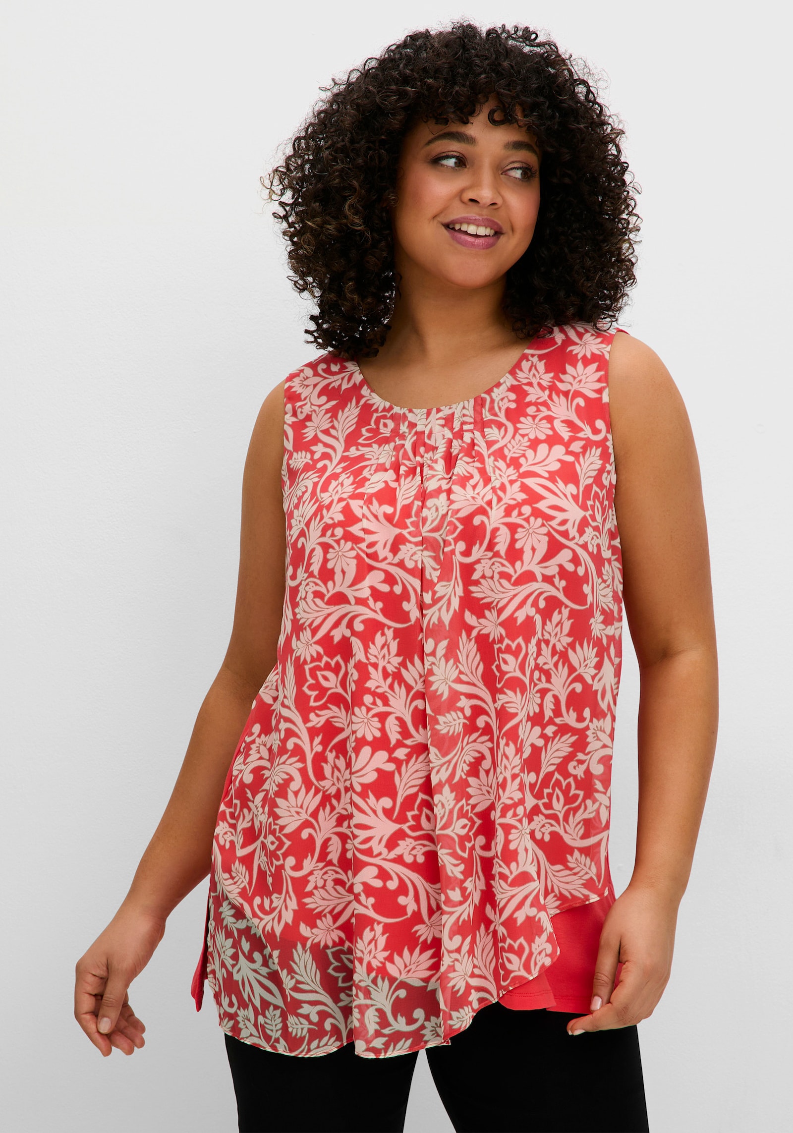 sheego Blusentop in Lagenoptik - hummer-gemustert