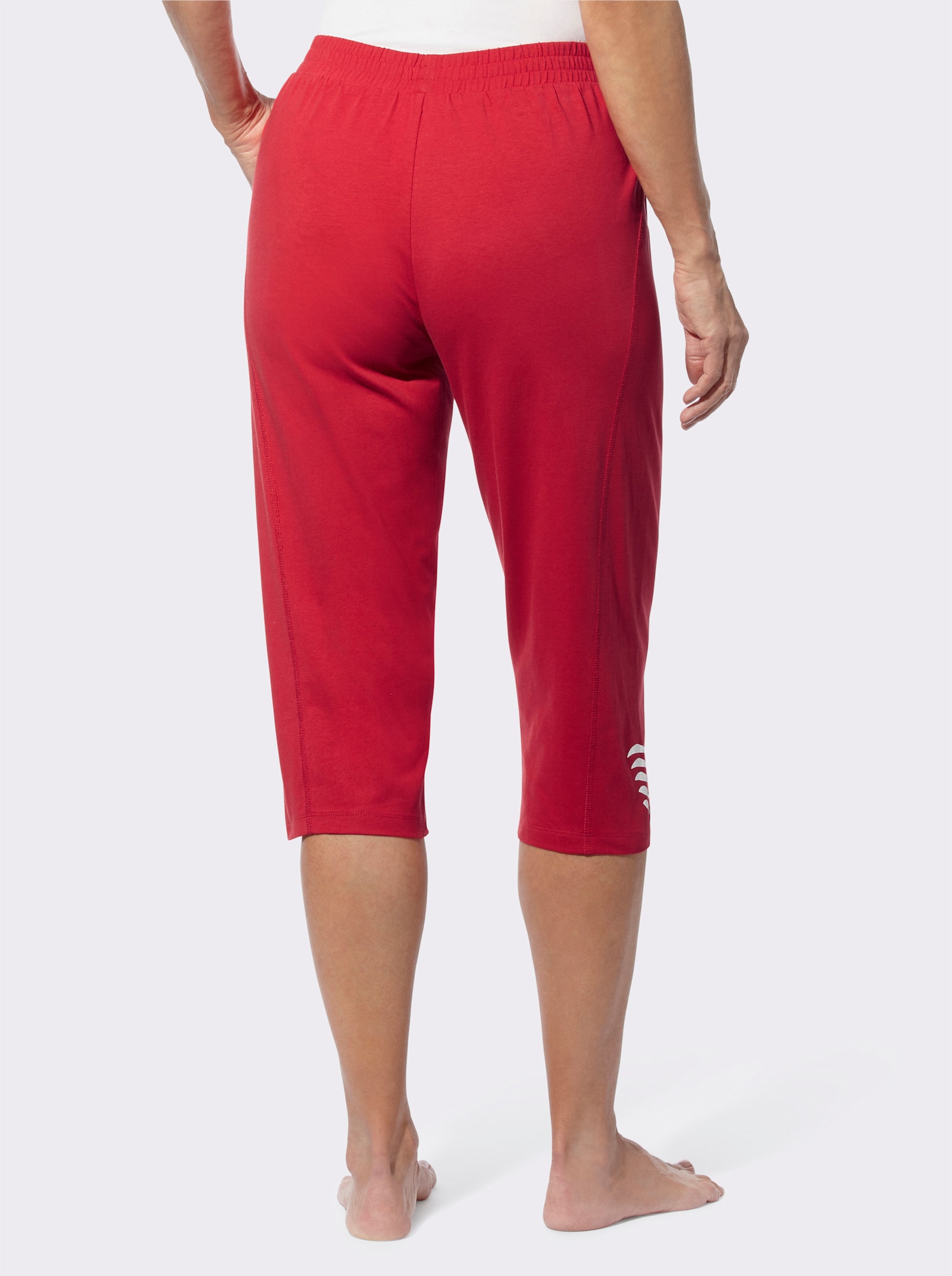 Caprihose mit geschwungenen Seitennähten - erdbeere