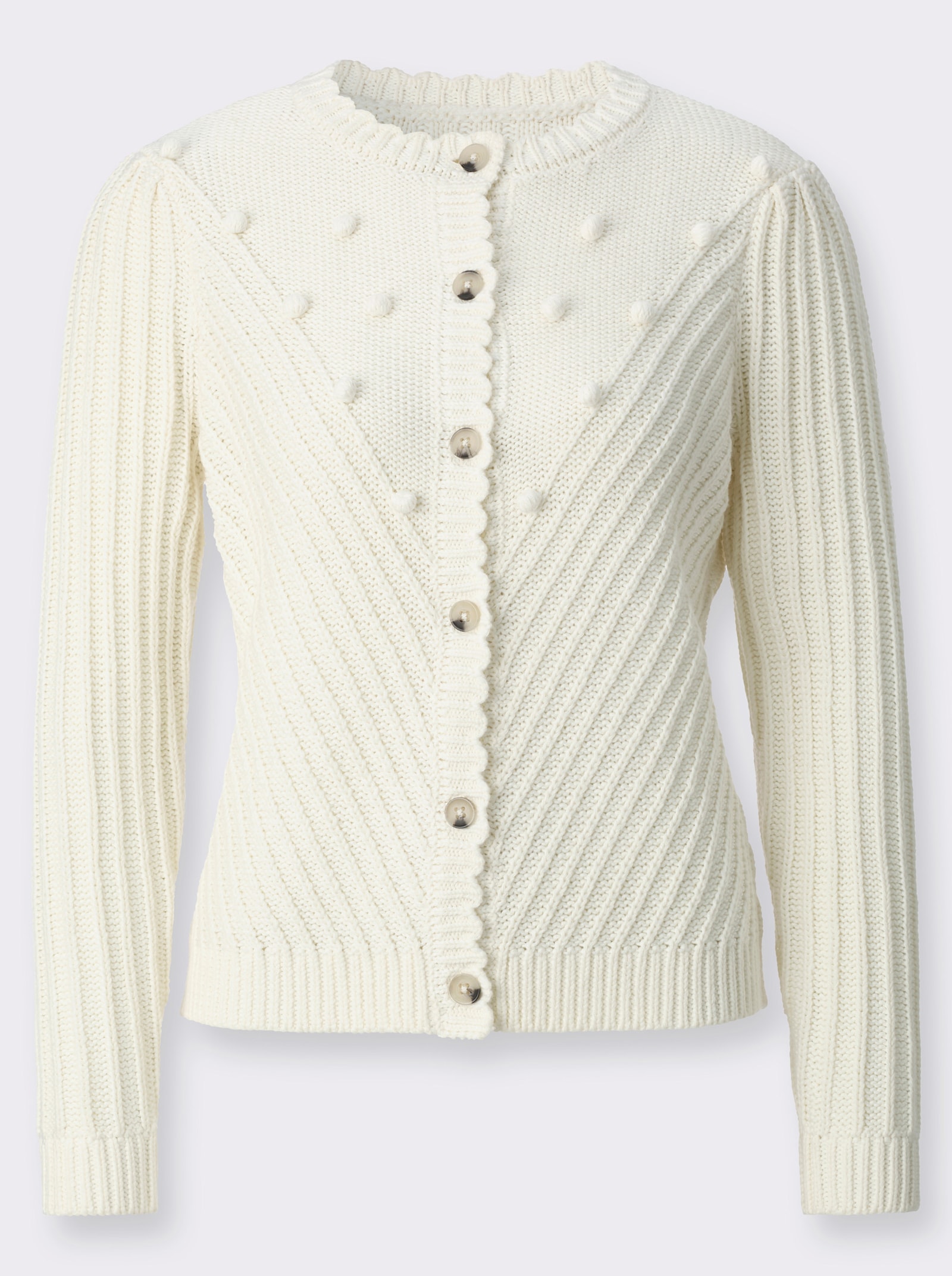 Strickjacke im Landhaus-Stil - champagner