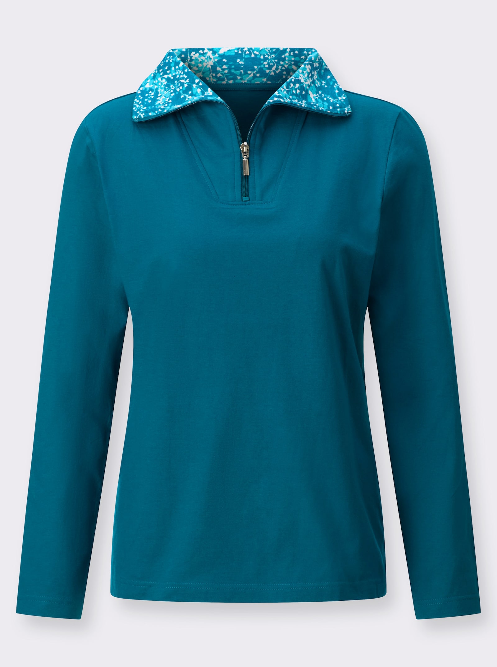 Troyer mit gemusterter Krageninnenseite - aquapetrol