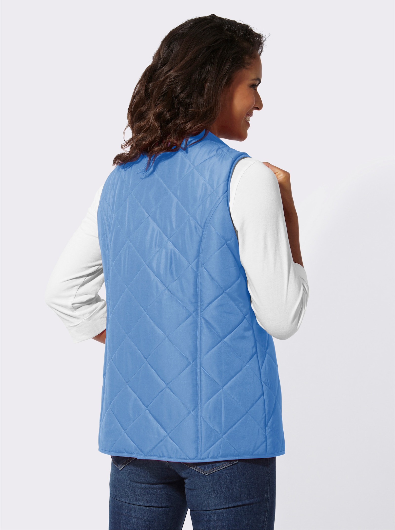 Steppweste mit Wiener Nähten - himmelblau
