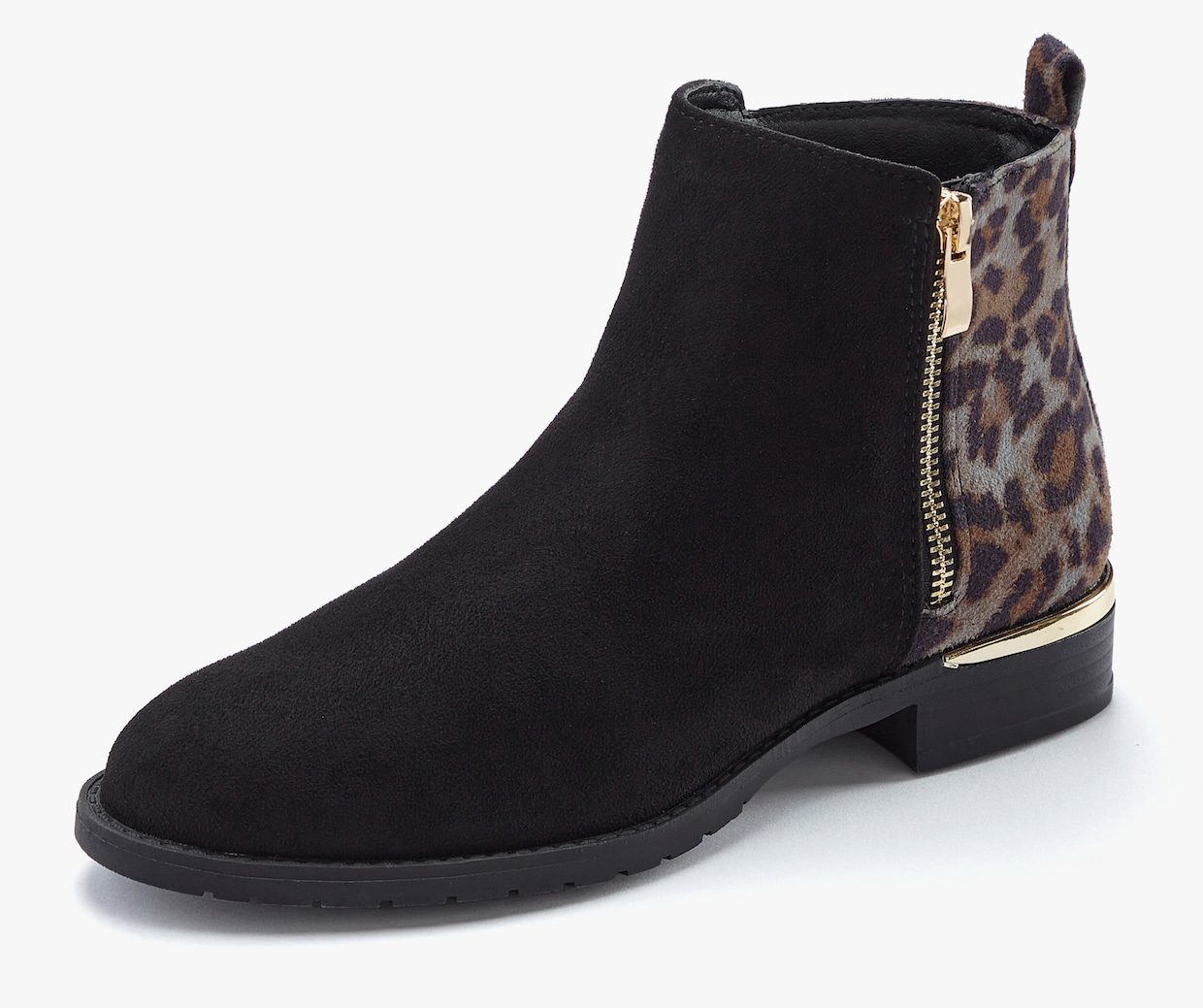 LASCANA Stiefelette - schwarz/leo