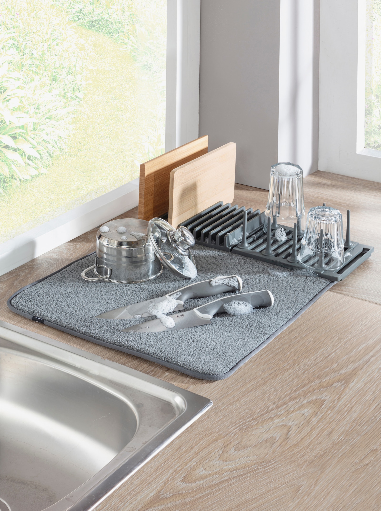 heine home Abtropfmatte - grau