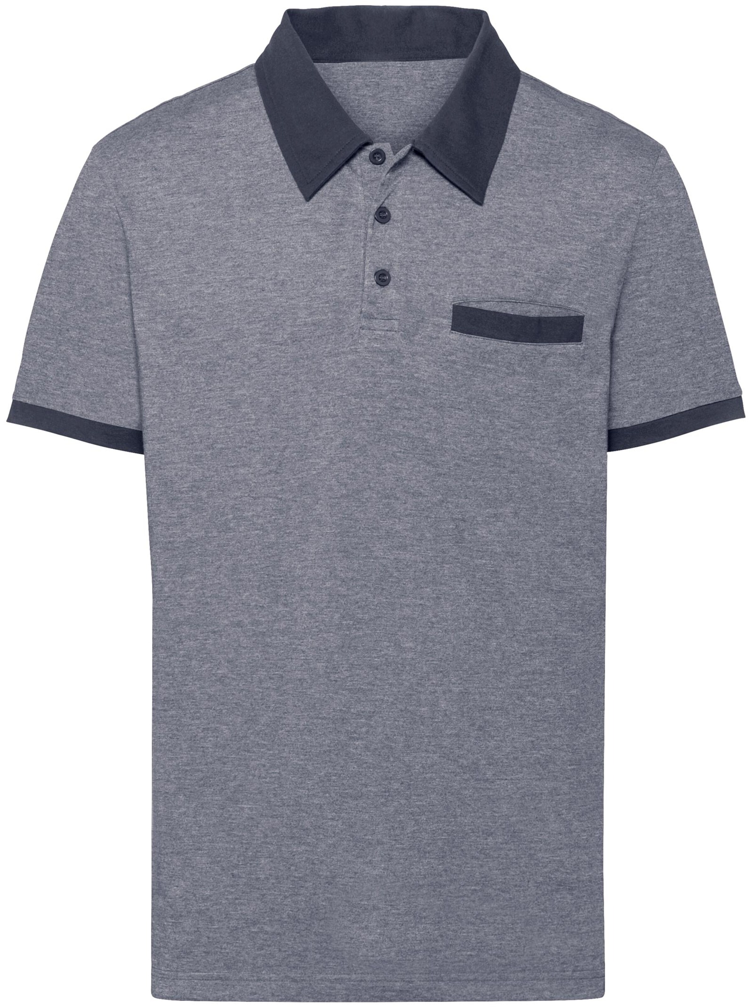 Poloshirt - blau-meliert