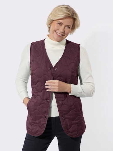 Steppweste mit Wellenmuster - burgund