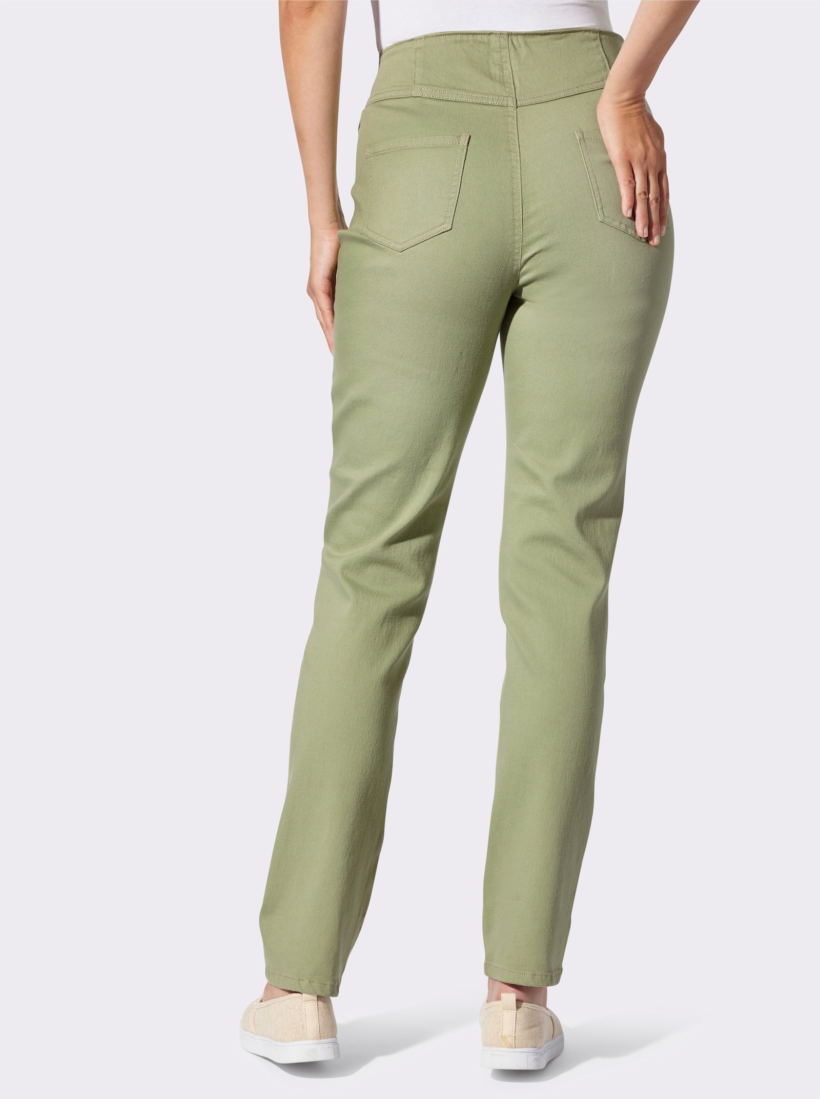 Stretch-Jeans mit Teilungsnähten - eucalyptus