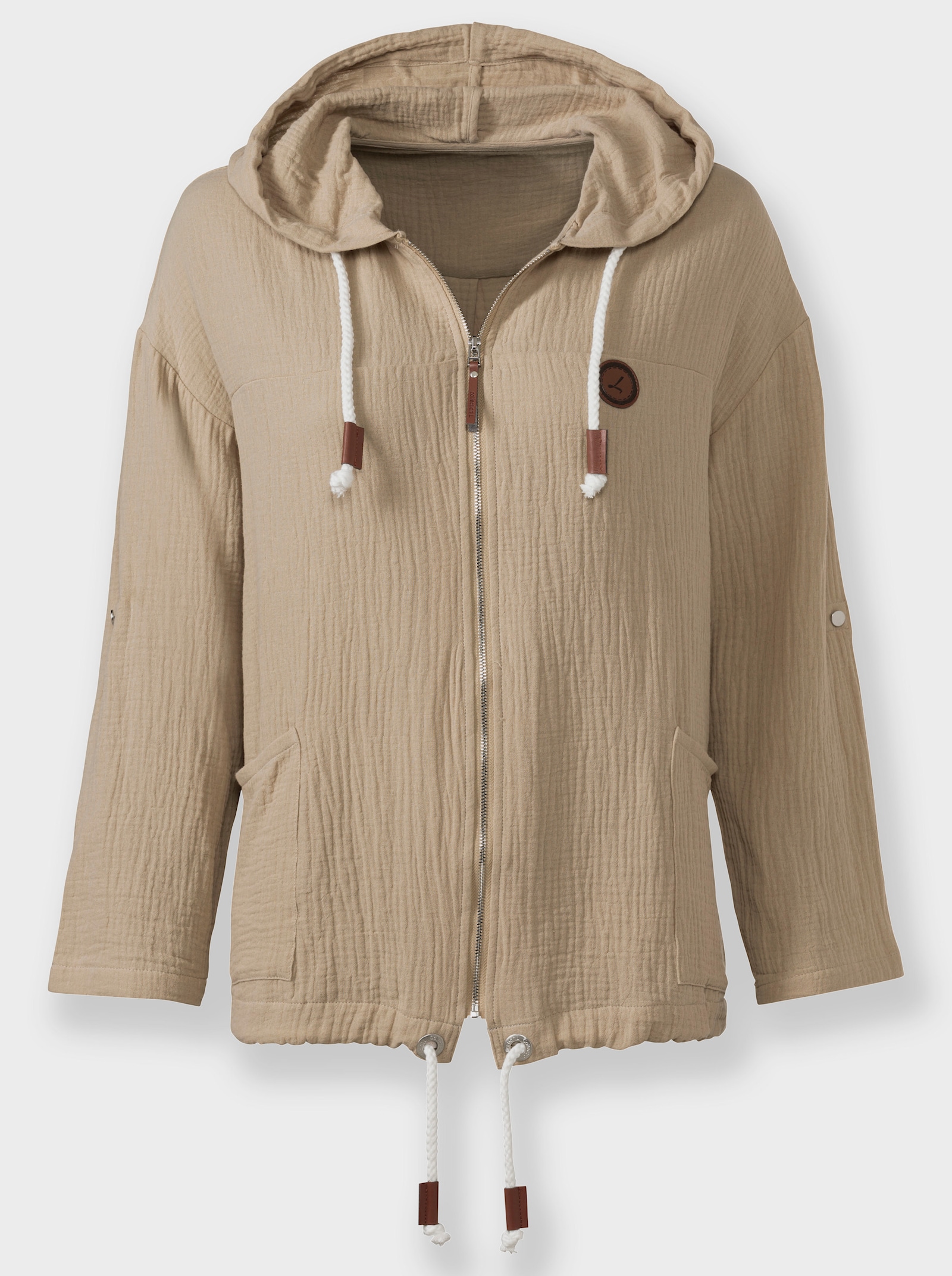 Blusenjacke in Musselin-Qualität - beige