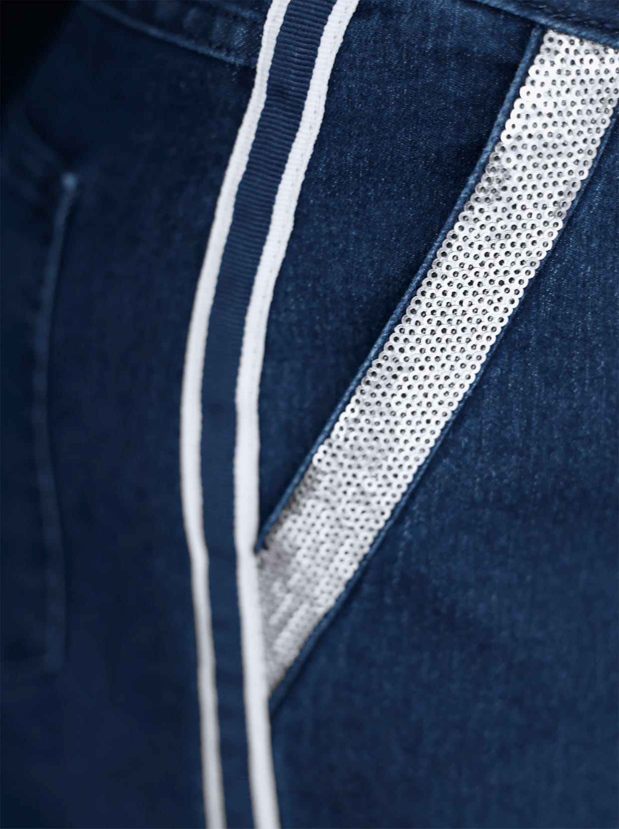 Jeans mit Galonstreifen - blue-stone-washed