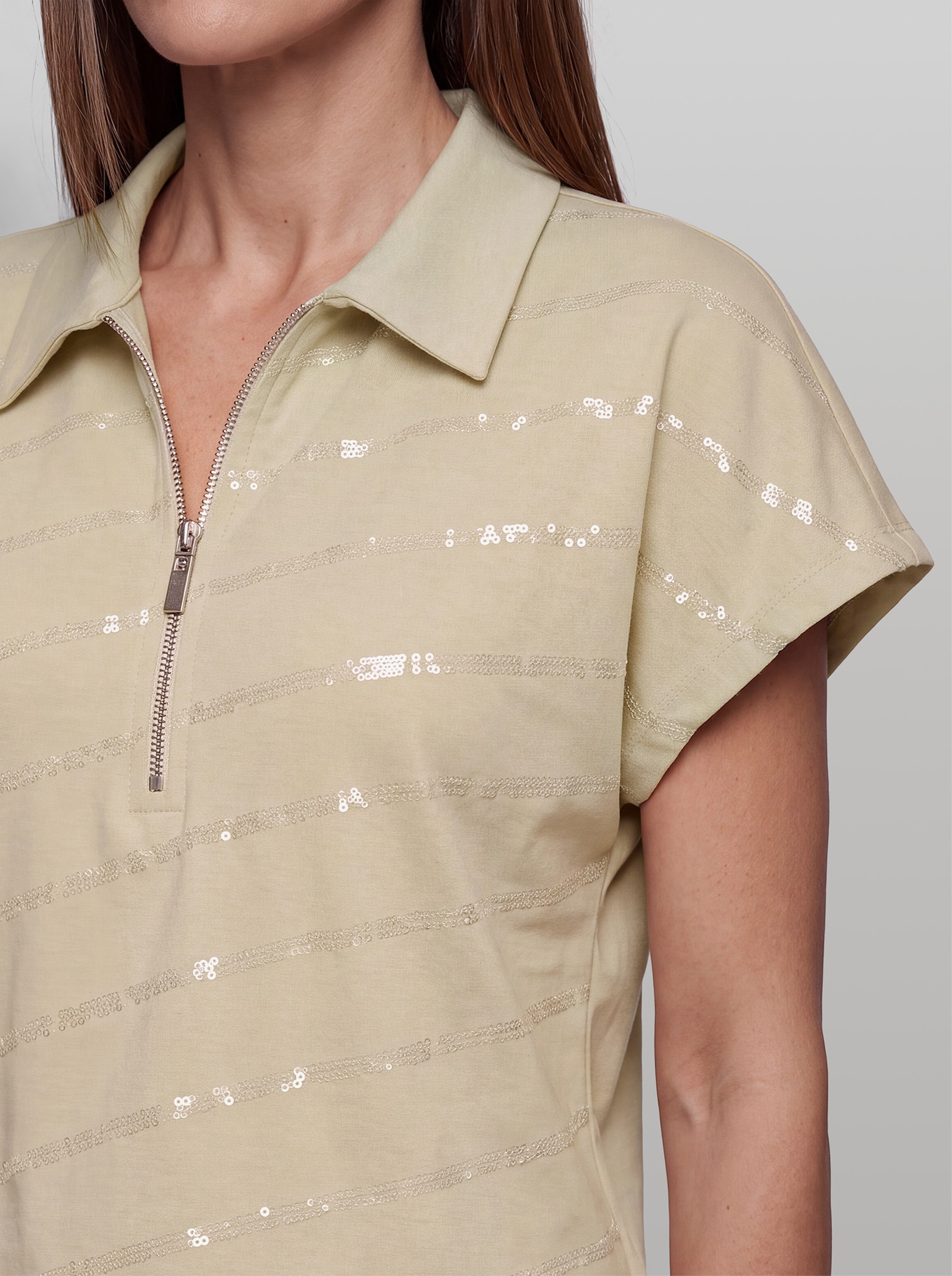 heine Sweatshirt mit Pailletten - sand
