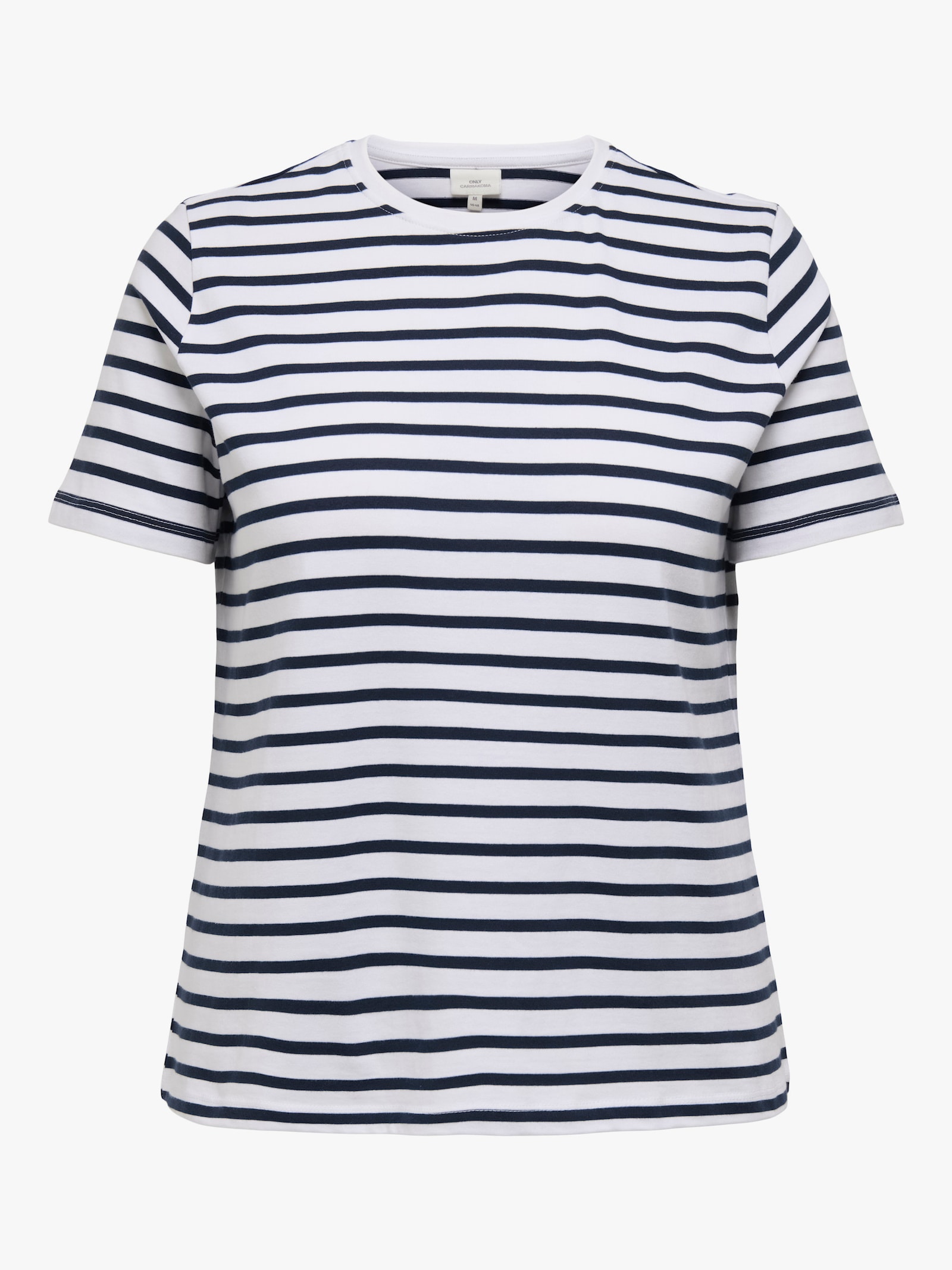 ONLY CARMAKOMA Kurzarmshirt - cloud dancer stripes:total eclipse