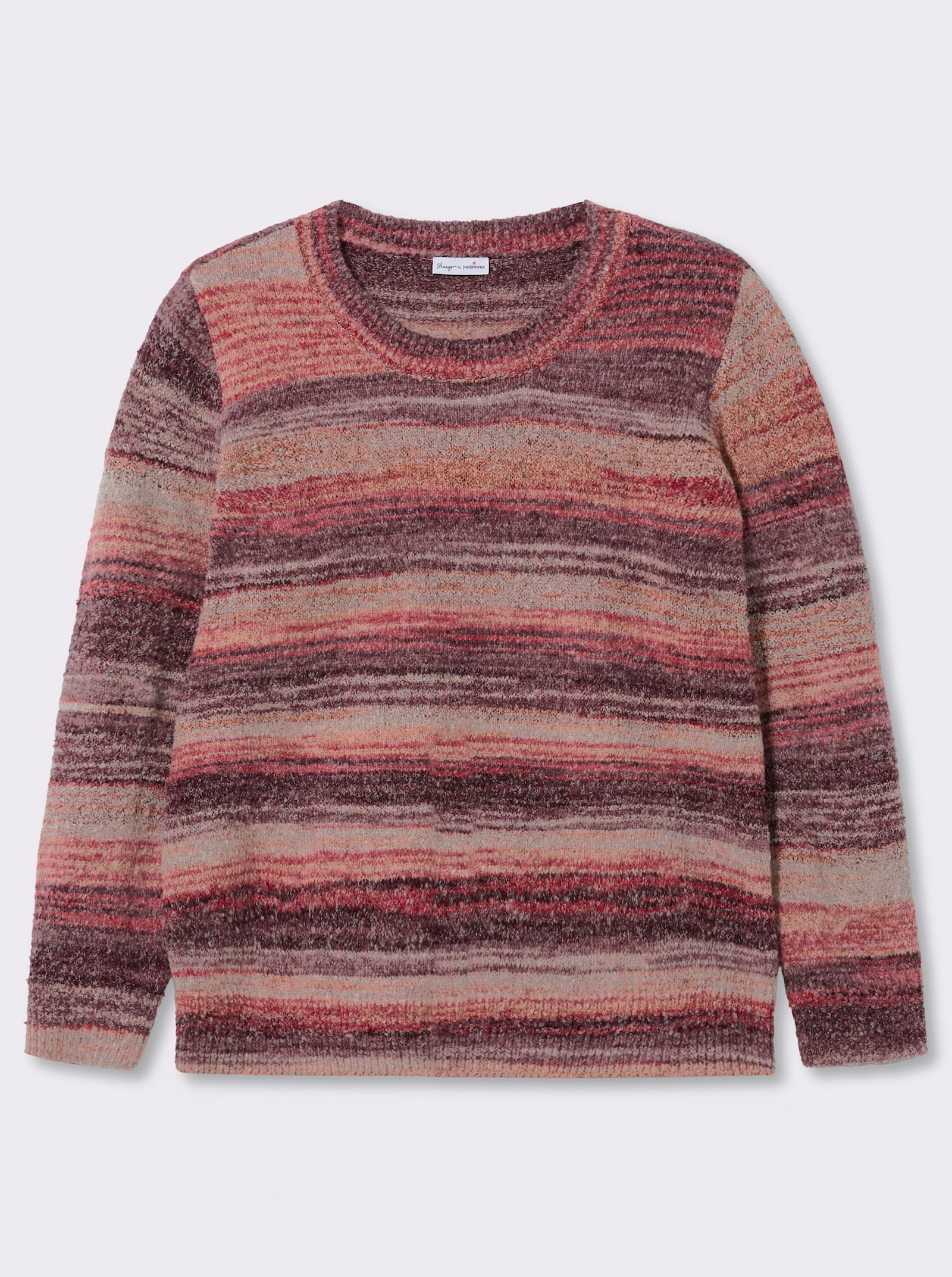 sheego by Joe Browns Streifenpullover aus Bouclégarn - kirsche-bordeaux