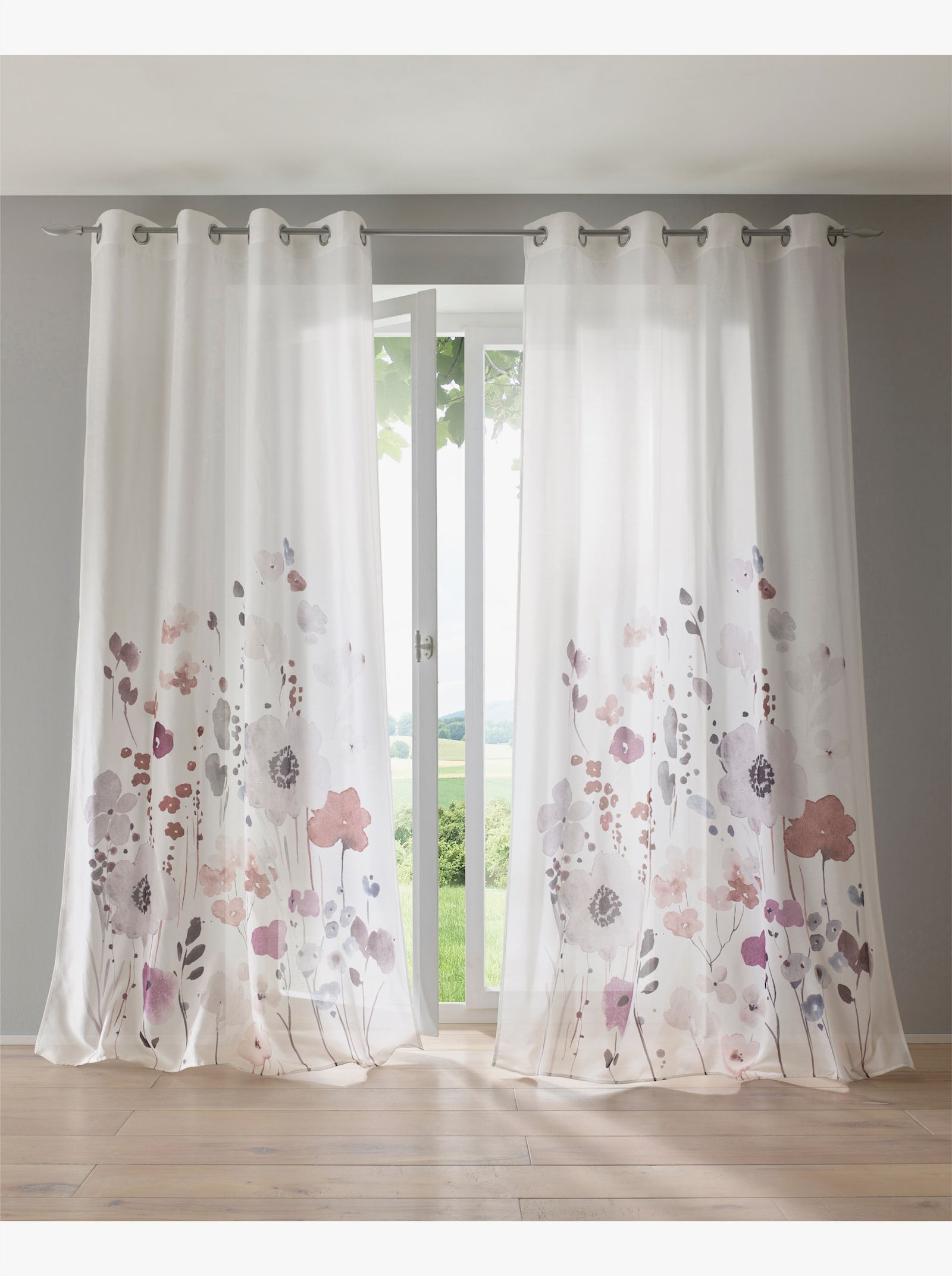 heine home Decoratieve vitrage - offwhite/bont