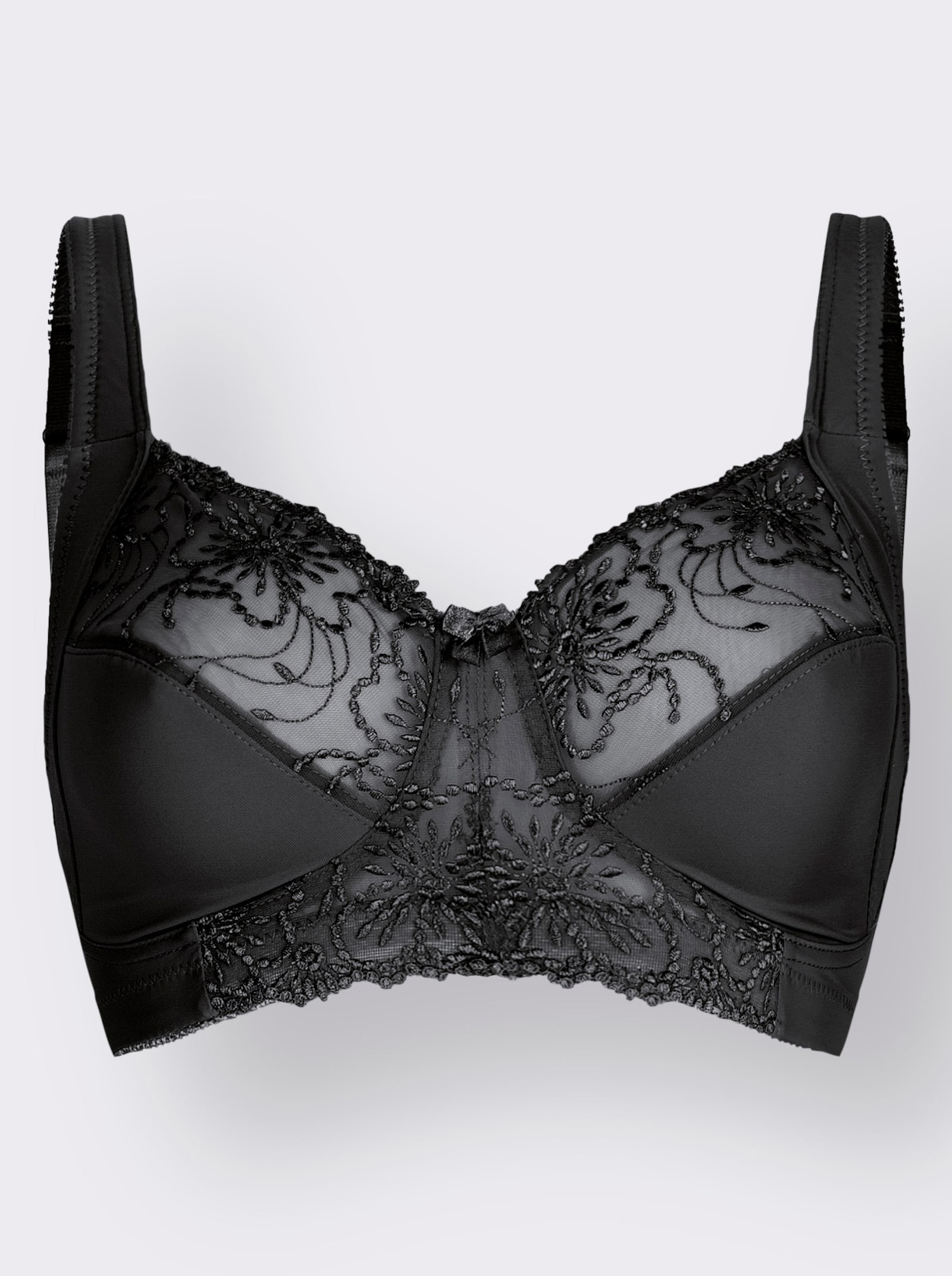 wäschepur BH ohne Bügel mit Tüllspitze - schwarz