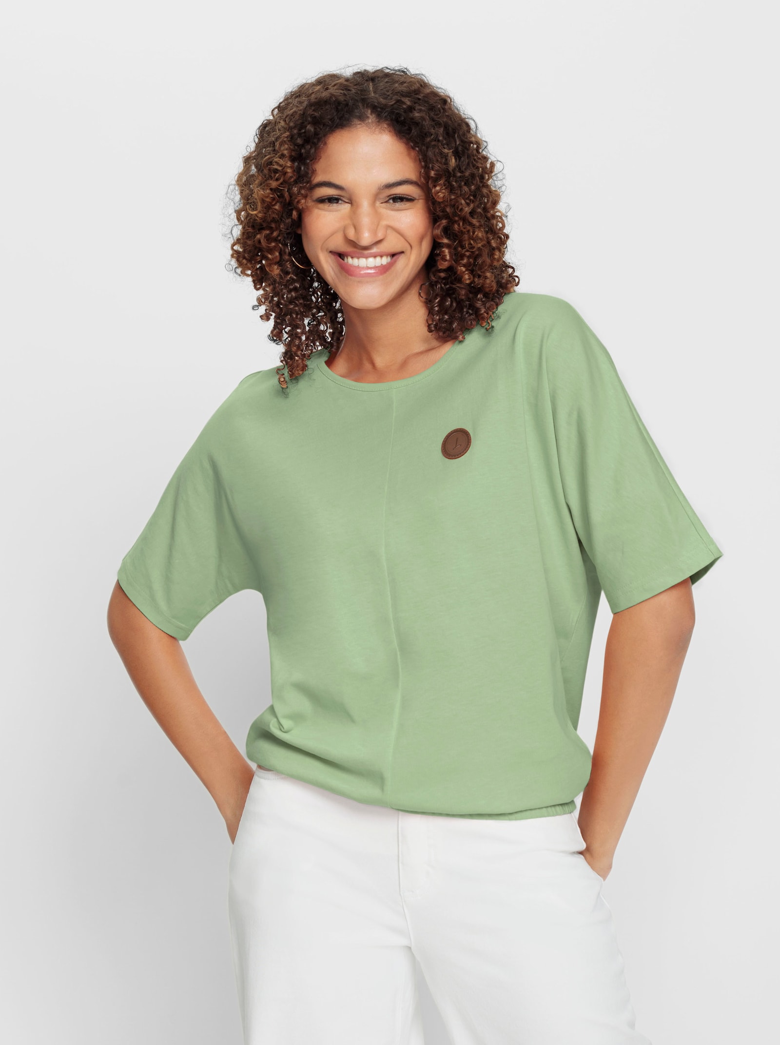 Tričko s krátkým rukávem s netopýřími rukávy - eukalypt