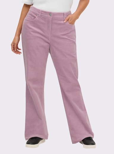 sheego Cordhose in Bootcut-Beinform - mauve