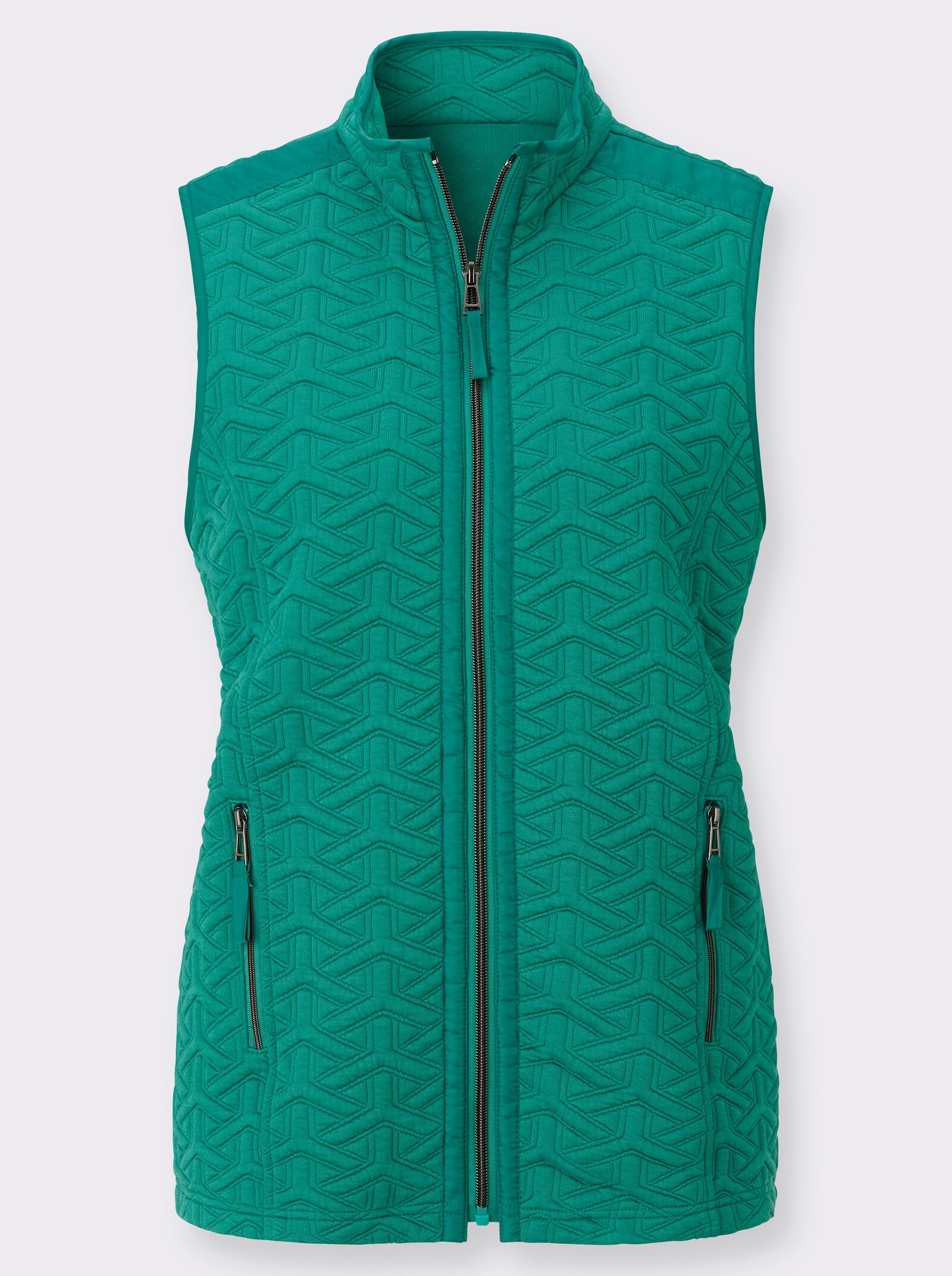 Jerseyweste mit Jacquardmuster - smaragd