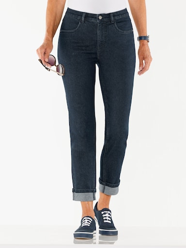 7/8-Jeans mit fixiertem Beinaufschlag - dark blue