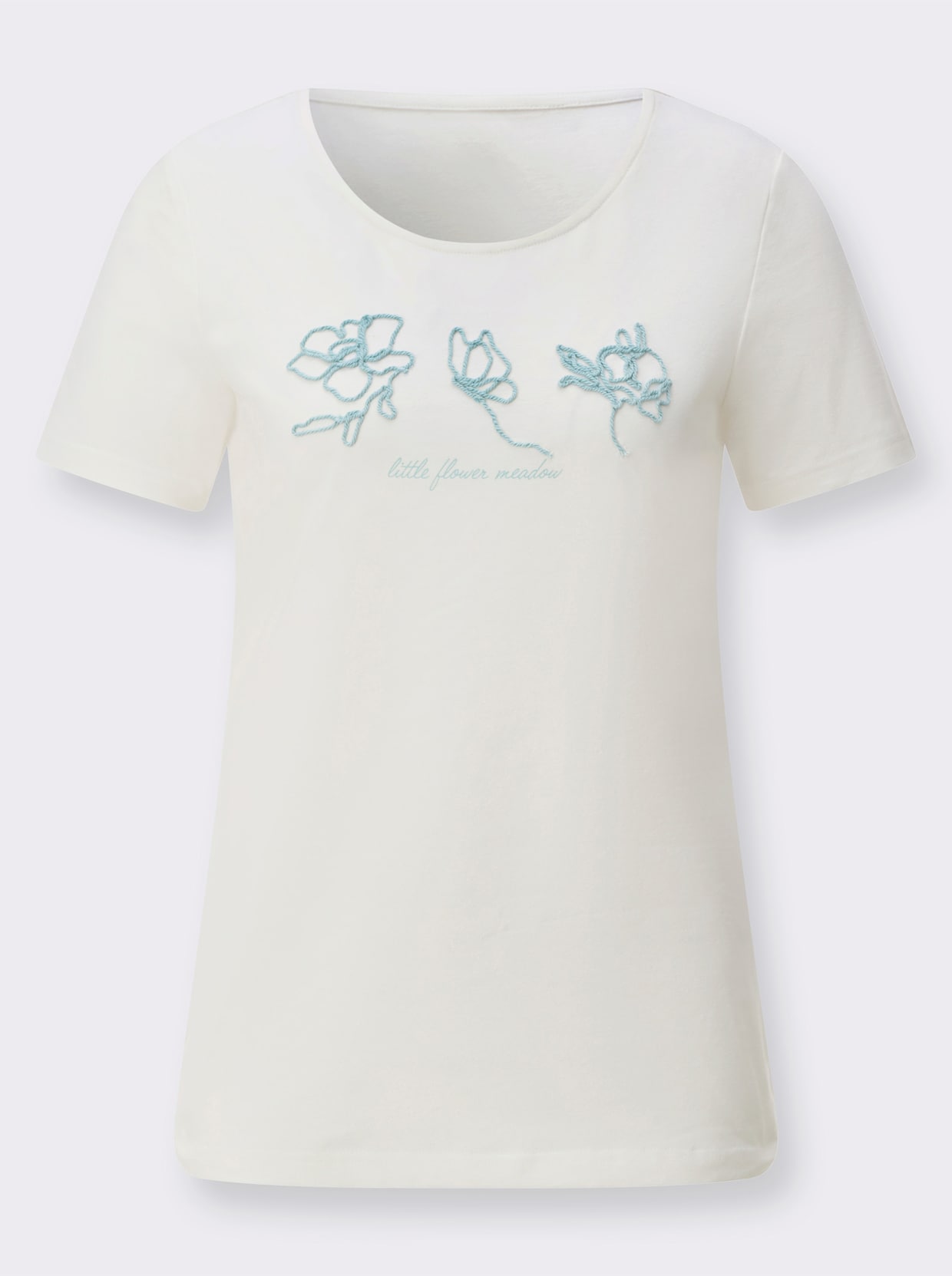Kurzarmshirt - ecru-mint