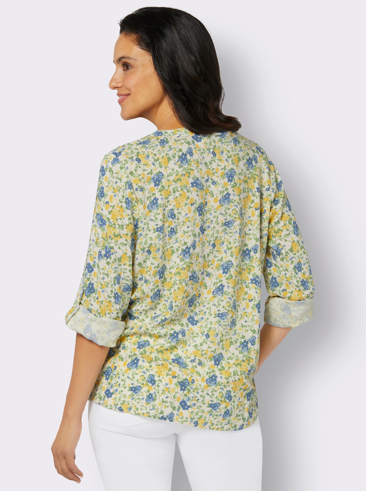 Blouse met print - ecru/eucalyptus bedrukt