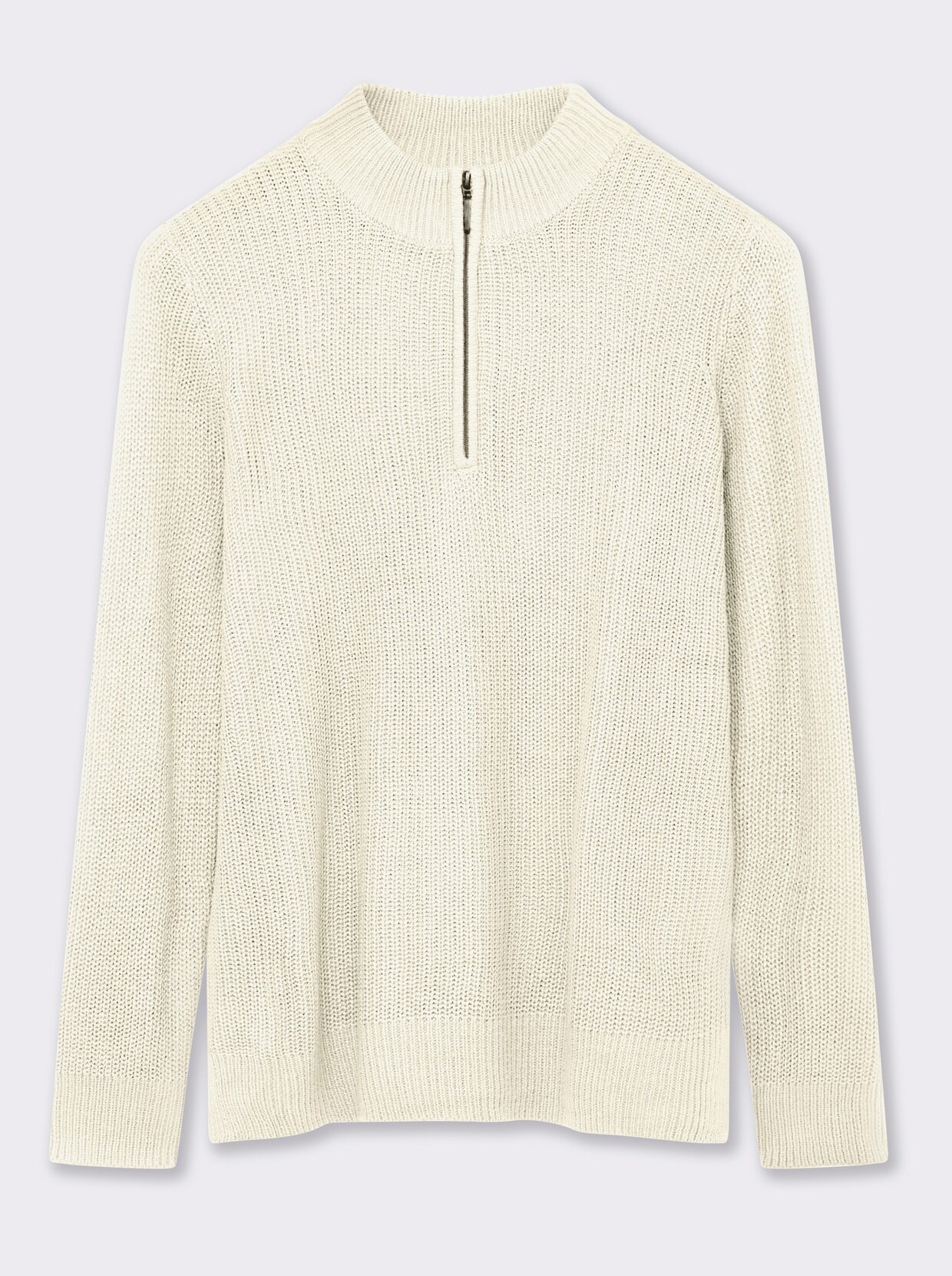 Stehkragenpullover in Patentstrick - champagner