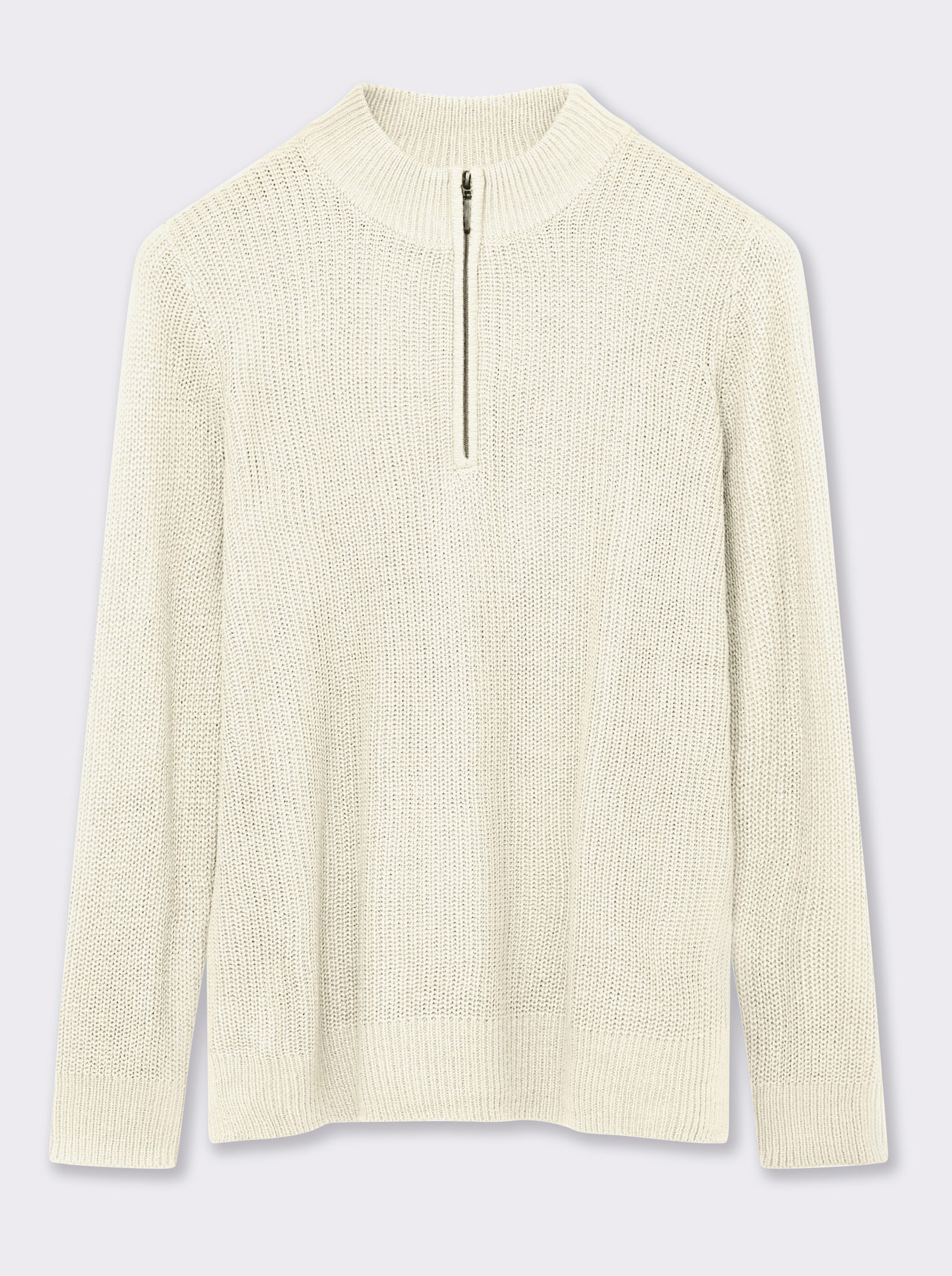 Stehkragenpullover in Patentstrick - champagner