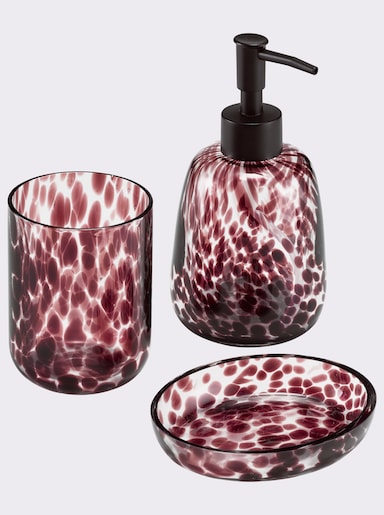 heine home Bad-Accessoires aus Glas - schwarz-getupft