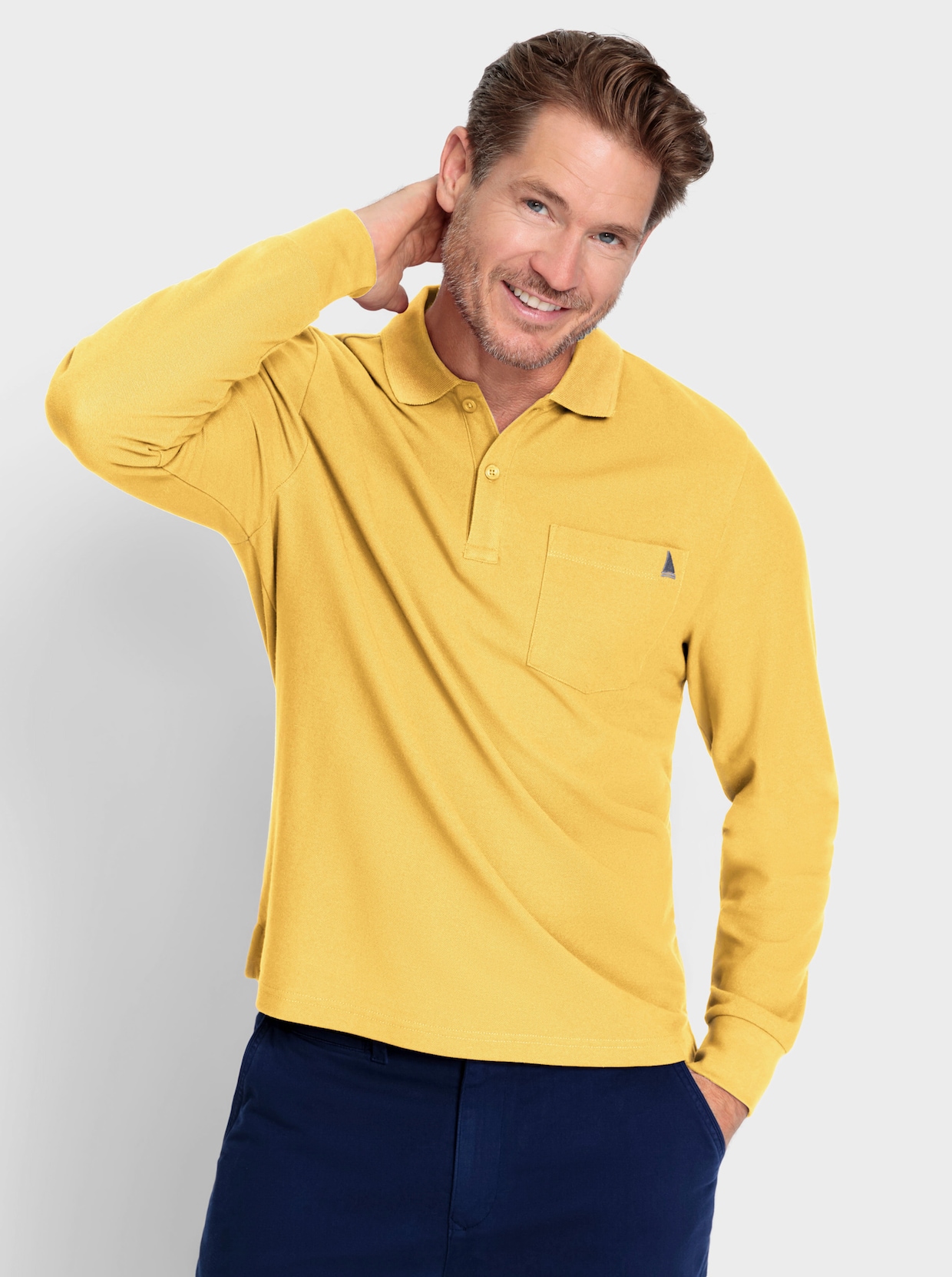 Catamaran Langarm-Poloshirt - gelb