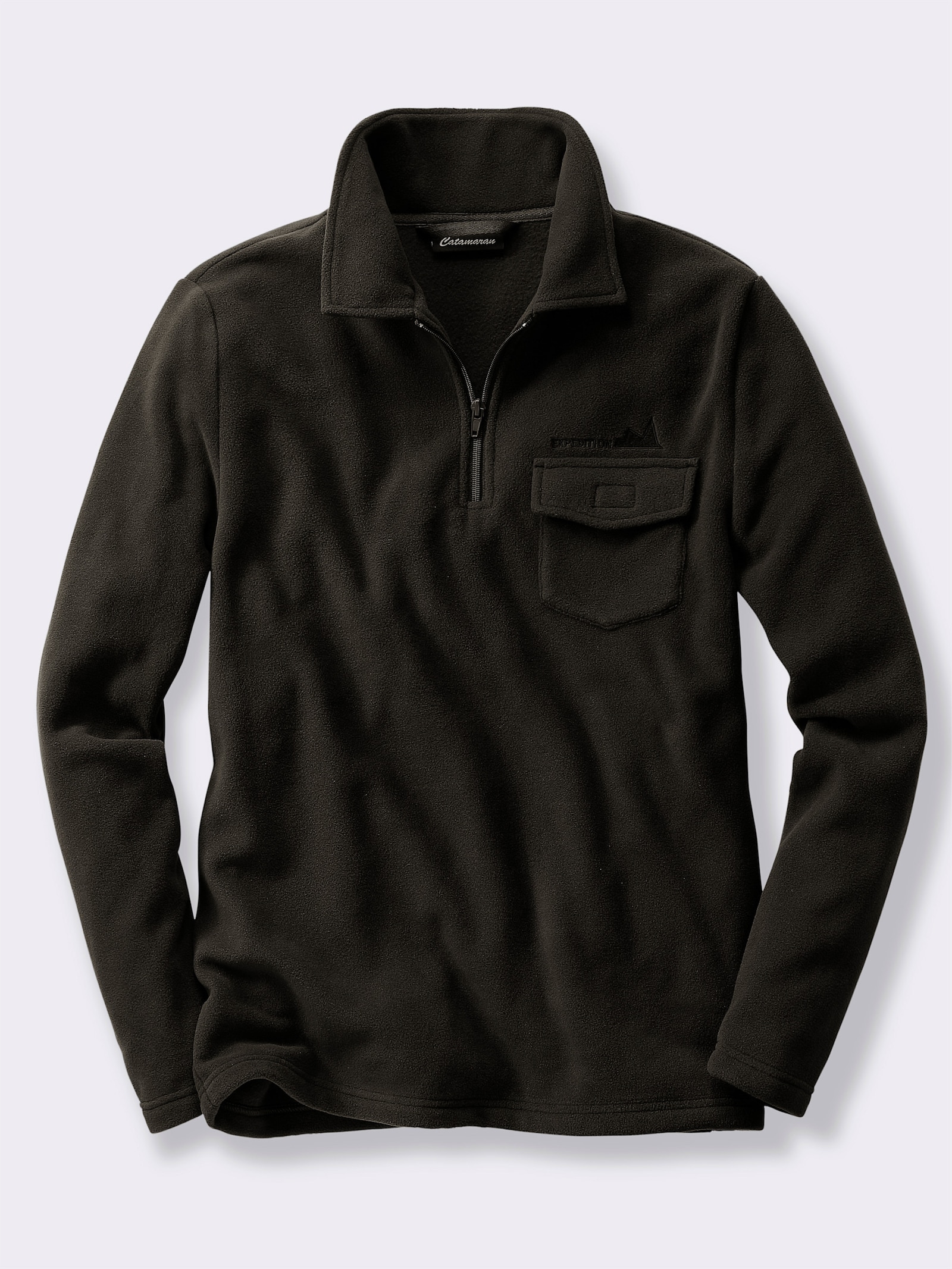 Catamaran Fleeceshirt mit Klettverschluss-Brusttasche - graphit