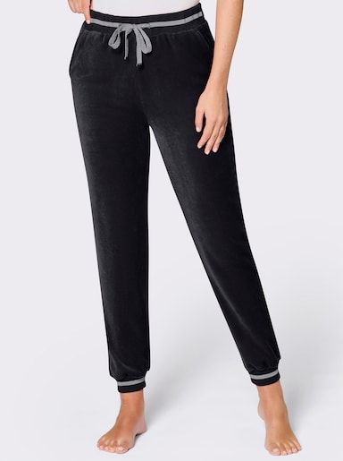 feel good Nickihose mit Glitzerbündchen - schwarz