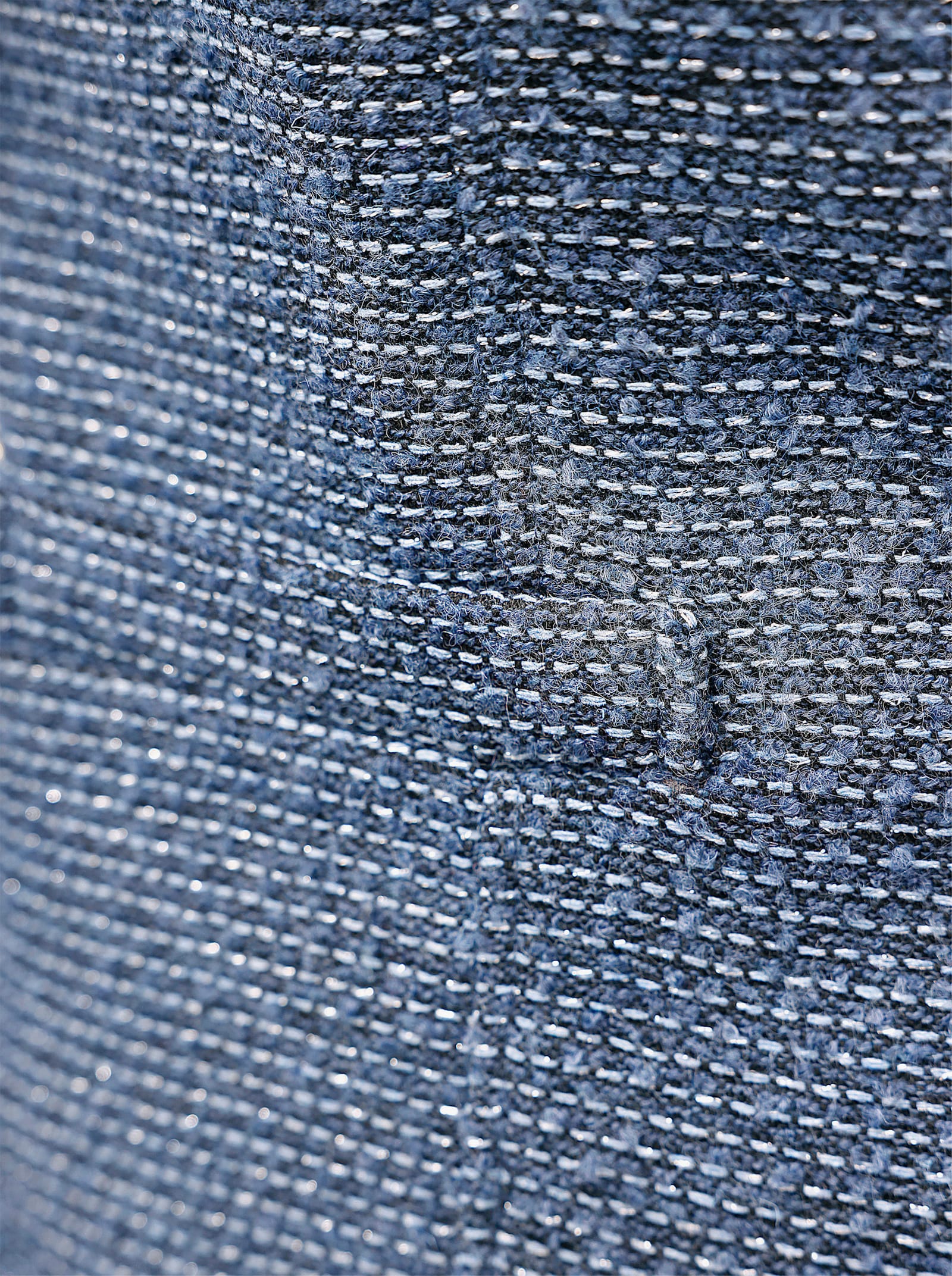 heine Bouclé-Blazer mit Schmuckknöpfen - rauchblau-hellblau-gemustert