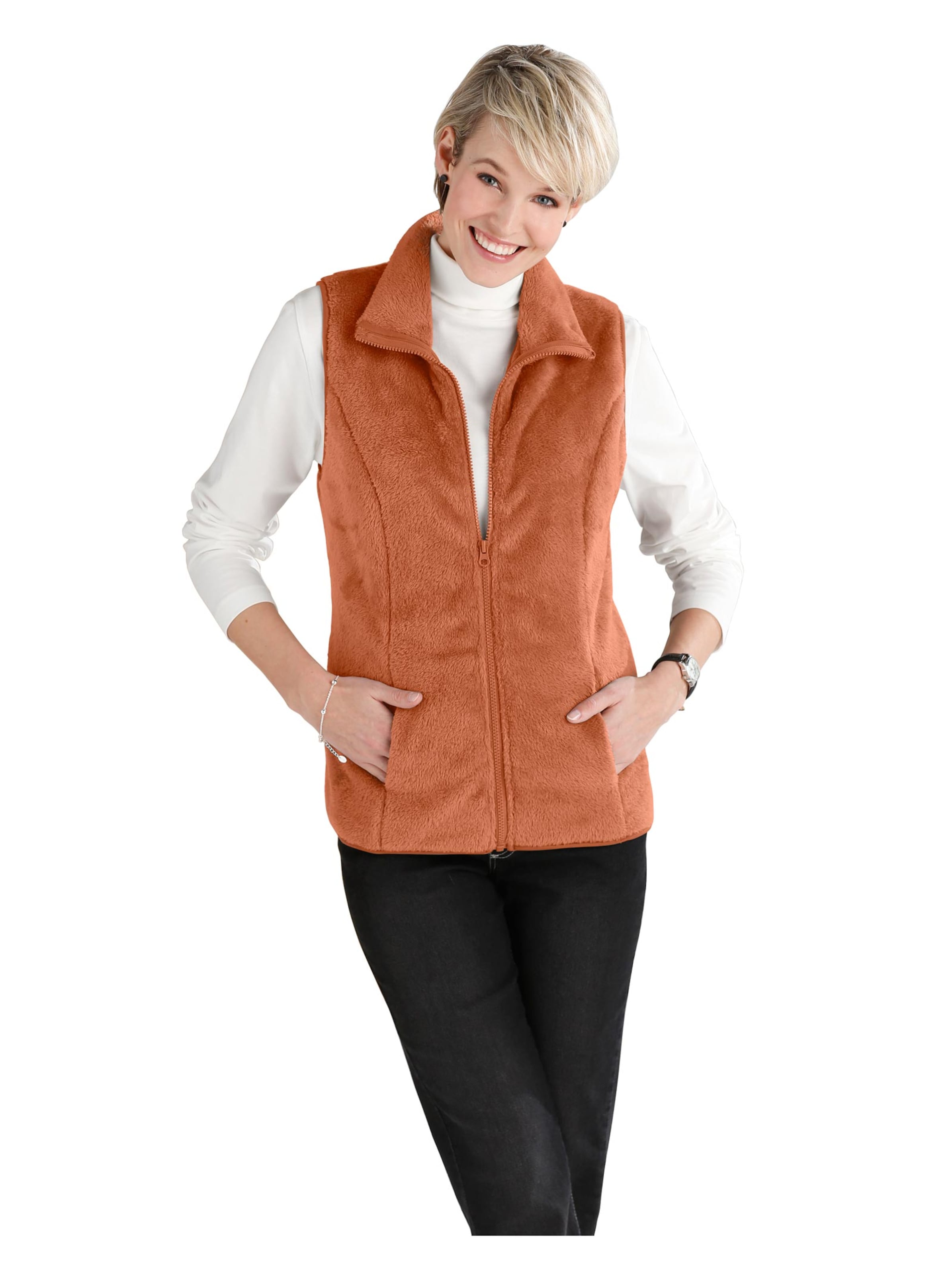 Fleece-Weste - terrakotta