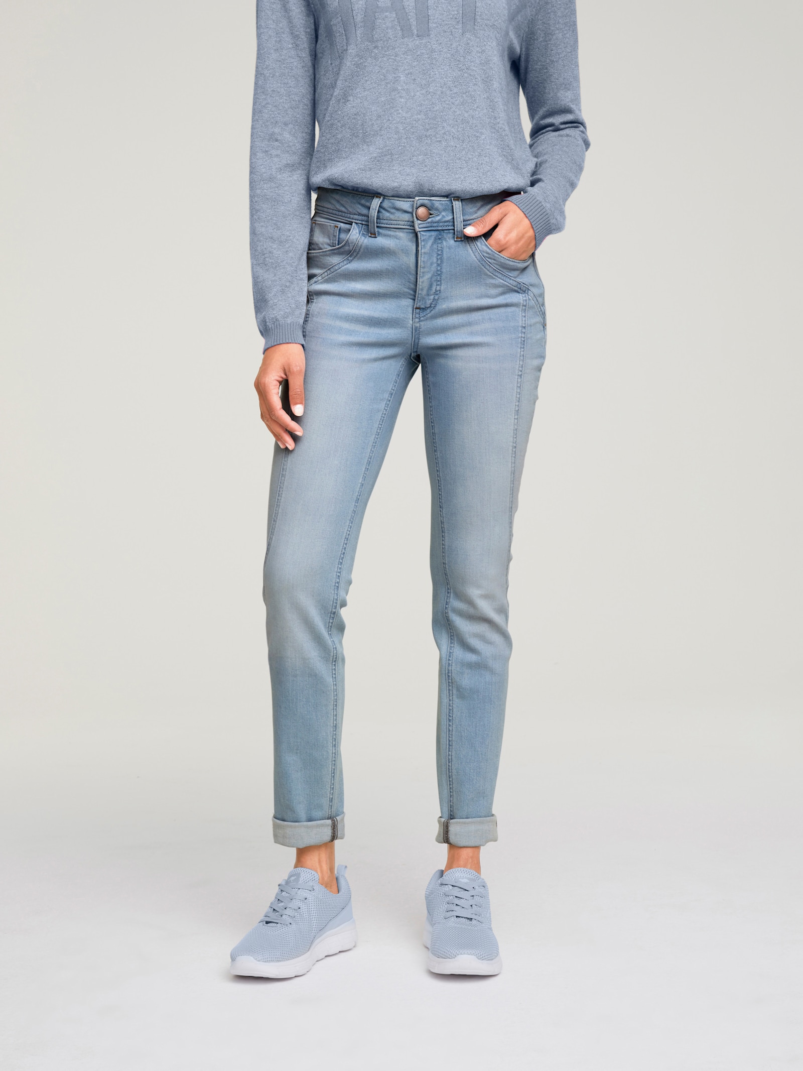 heine Jean skinny avec empiècement Power Mesh - délavé