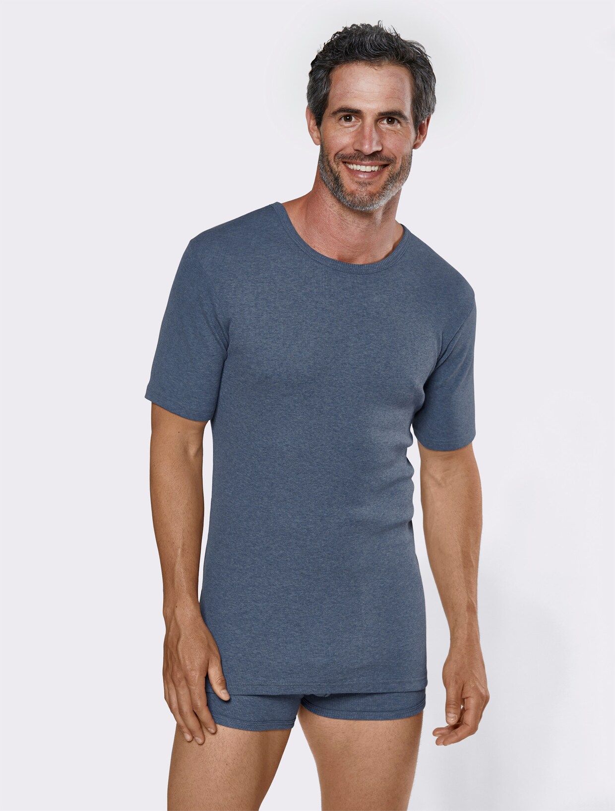 Kumpf Shirt - blau-meliert