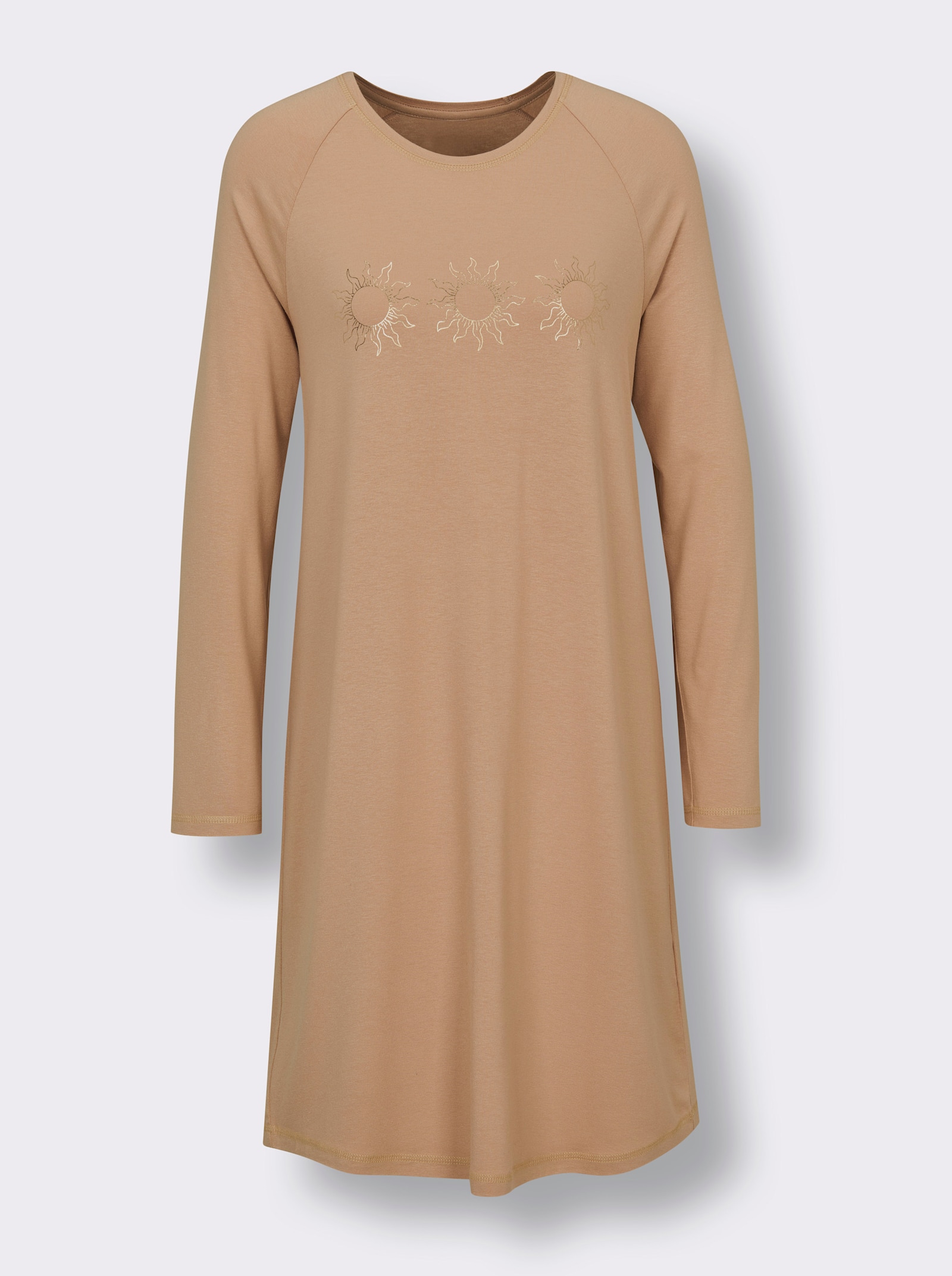 wäschepur Sleepshirt mit Sonnen-Motiven - camel