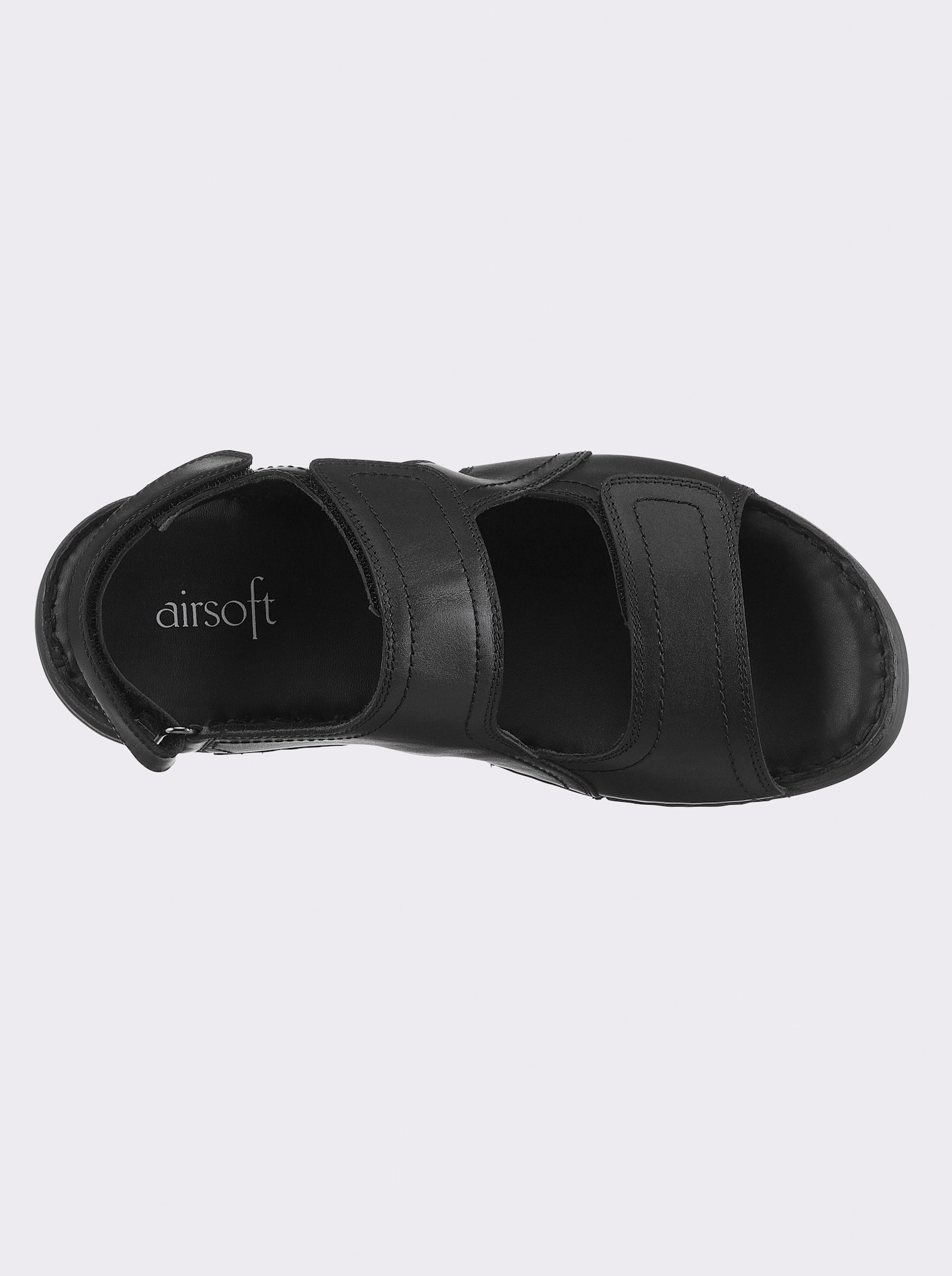 airsoft comfort+ Sandaal met 3-voudige klittenbandsluiting - zwart