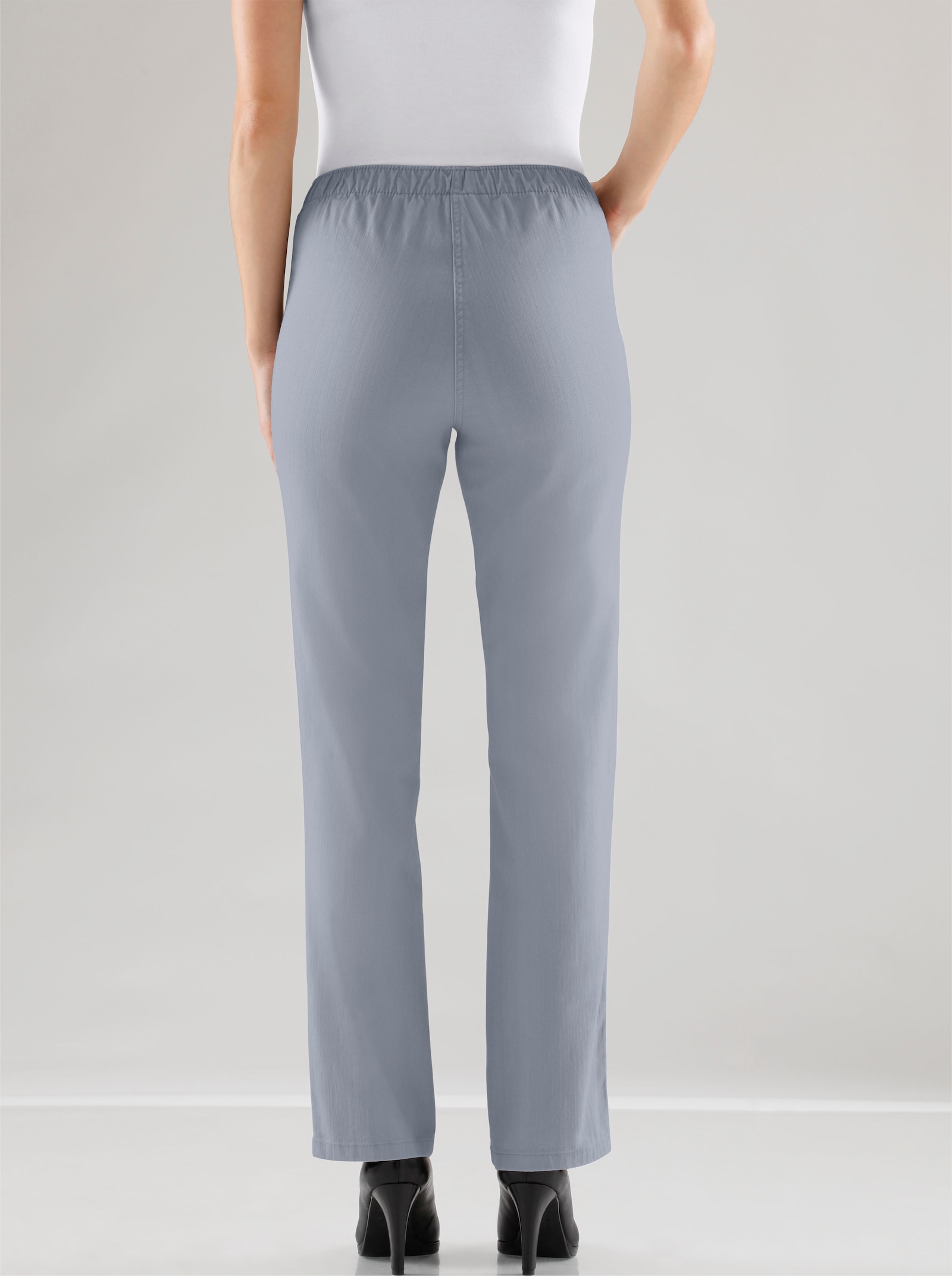 Schlupfjeans mit Rundum-Dehnbund - grau