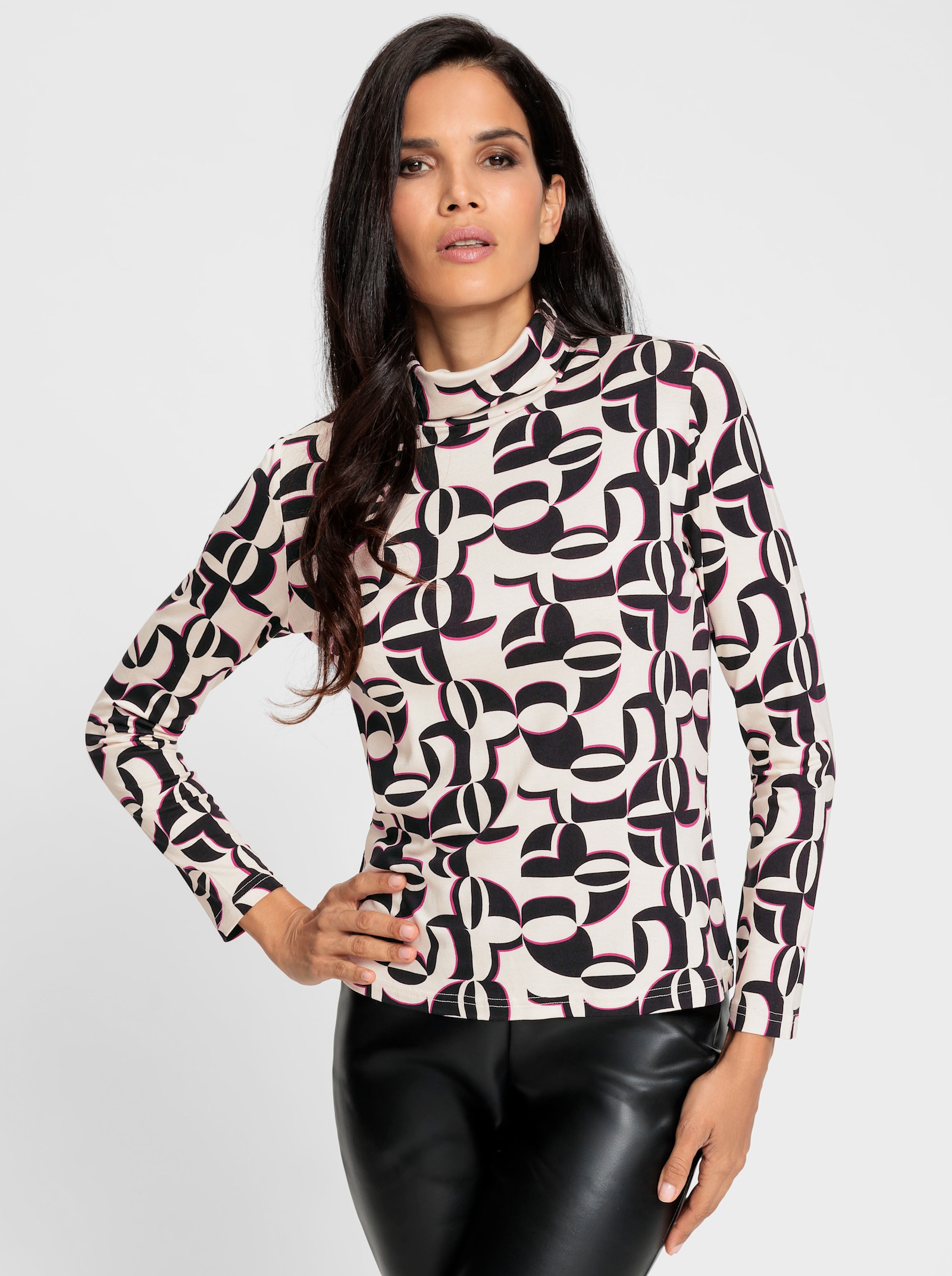 heine Rolák s grafickým potiskem - šampaňská-černá-potisk