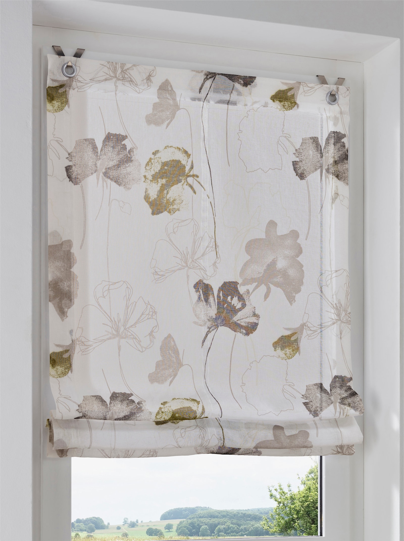 heine home vouwgordijn - wit/groen