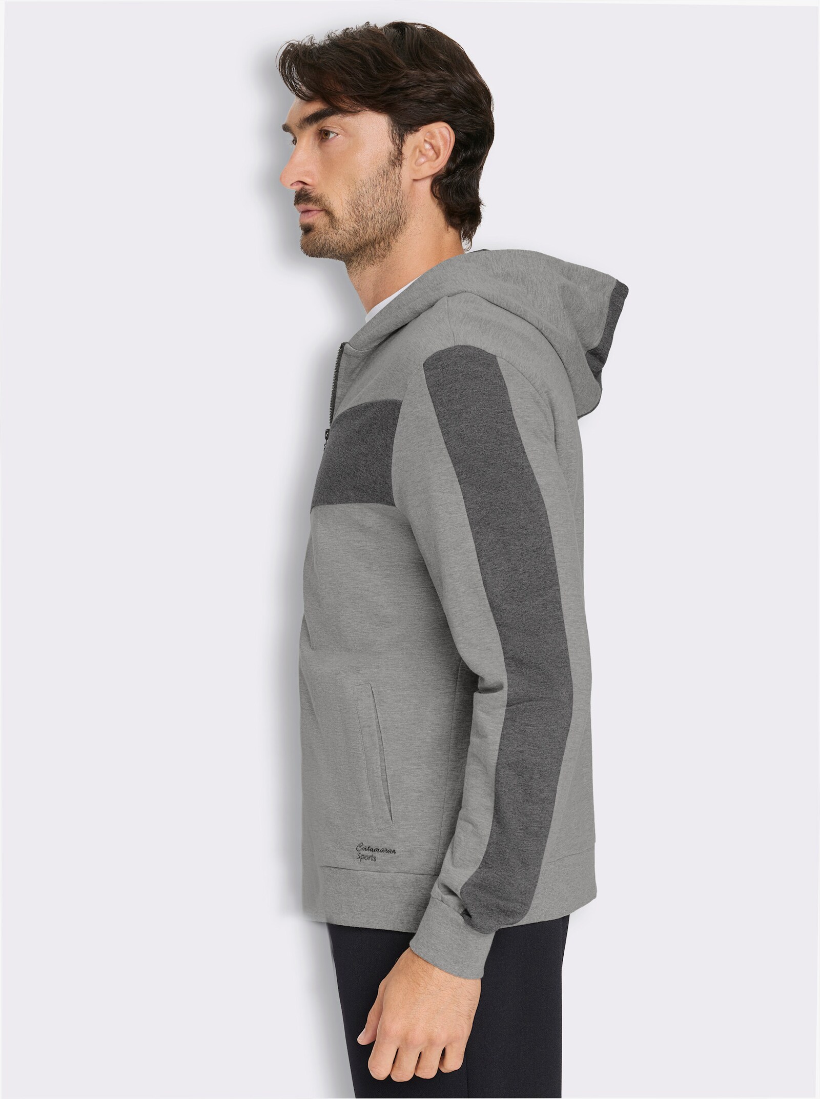 Catamaran Sports Sweatjacke mit Kapuze - grau-anthrazit-meliert