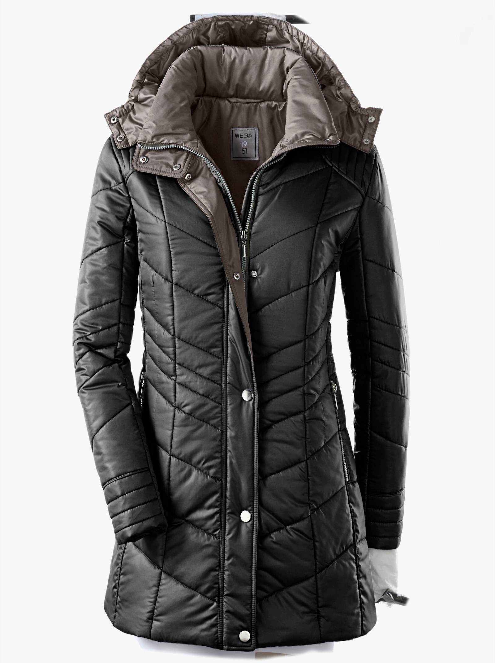 Steppjacke in Microfaser-Qualität, pflegeleicht - schwarz