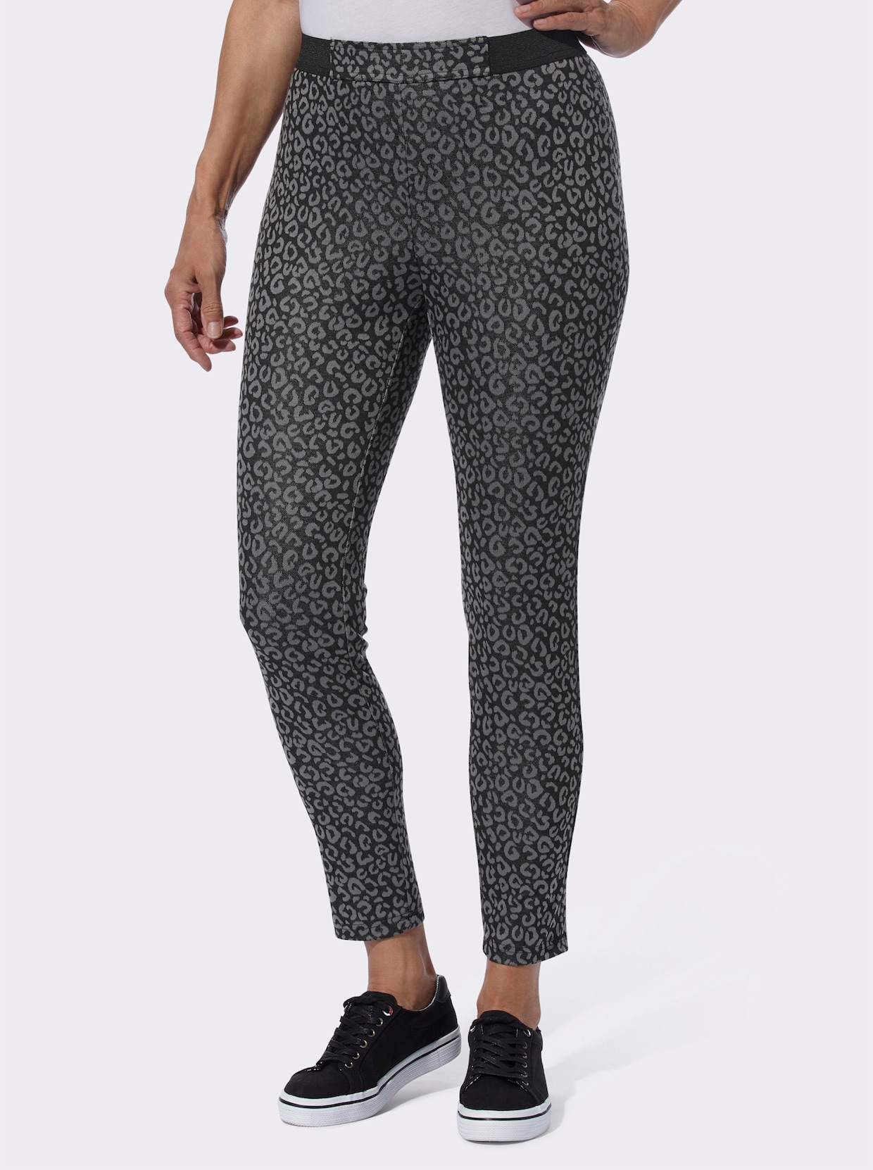 Legging - zwart/grijs geprint